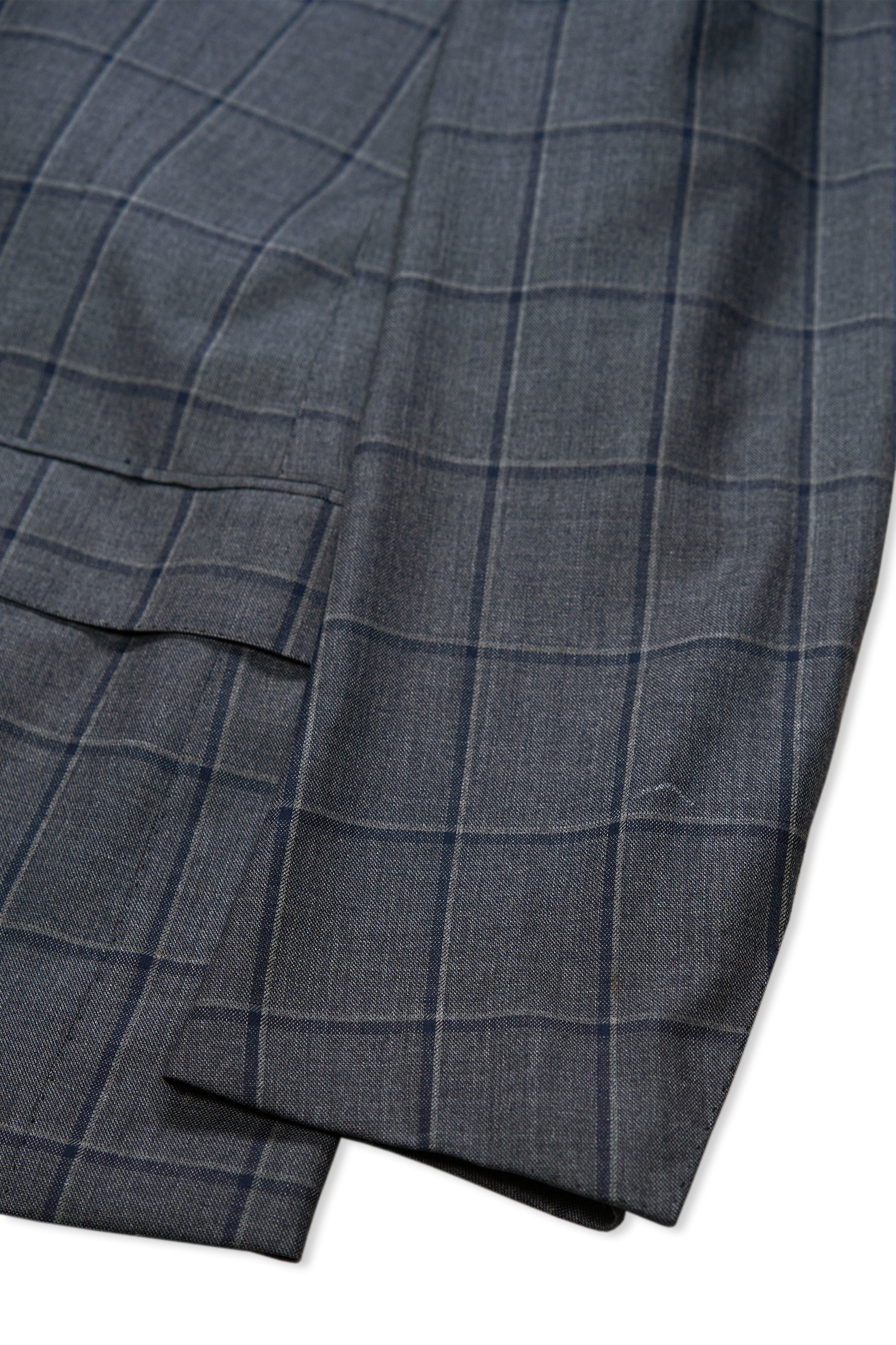 Cesare Attolini Grey with Navy Windowpane Wool/Cashmere Suit