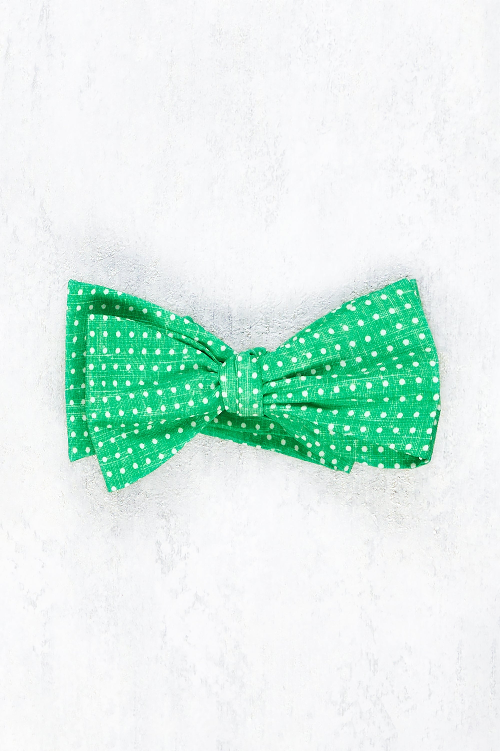 Anderson & Sheppard Green Spotted Silk Bow Tie