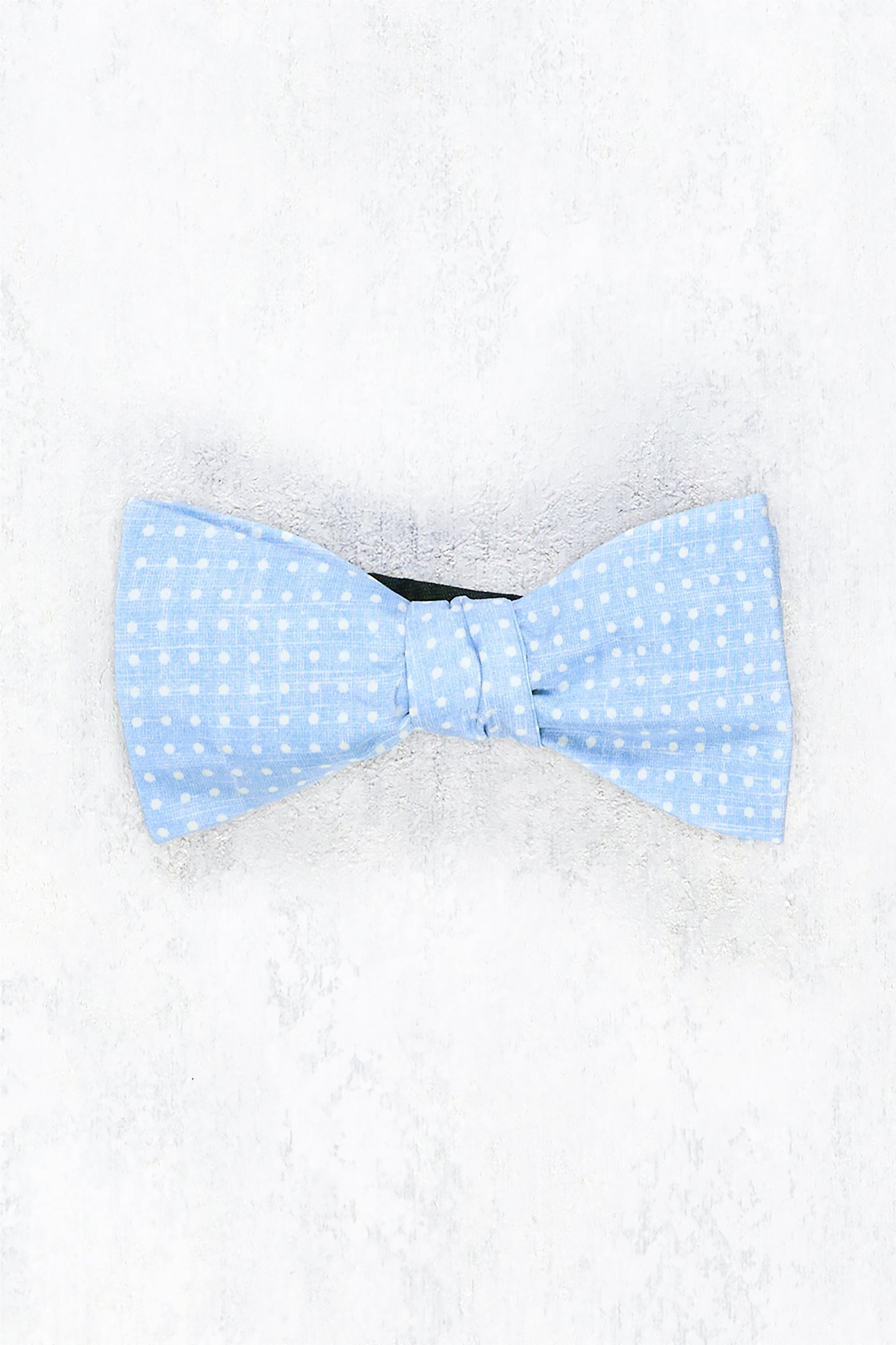 Anderson & Sheppard Sky Blue Spotted Silk Bow Tie