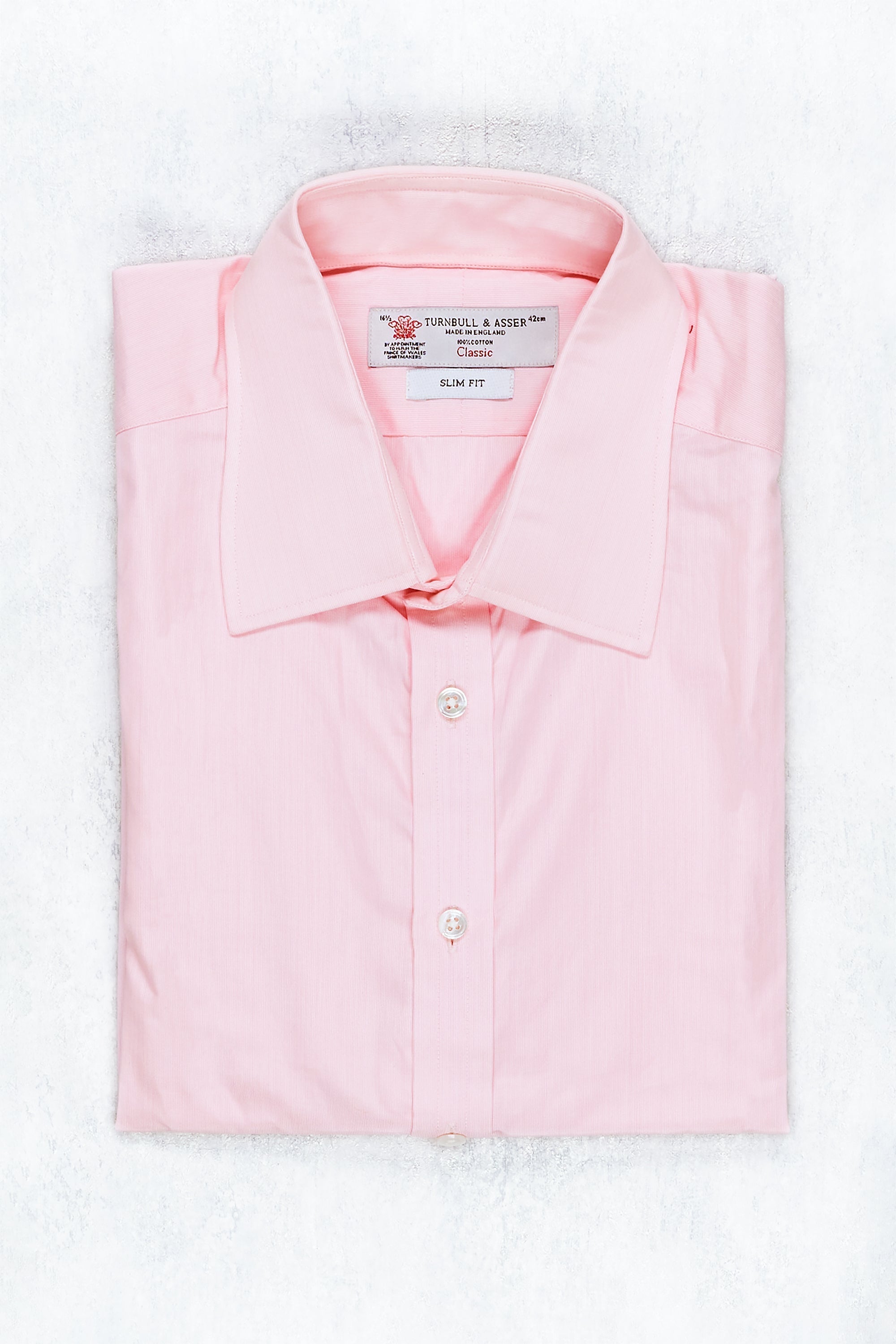 Turnbull & Asser Pink Cotton Spread Collar Shirt