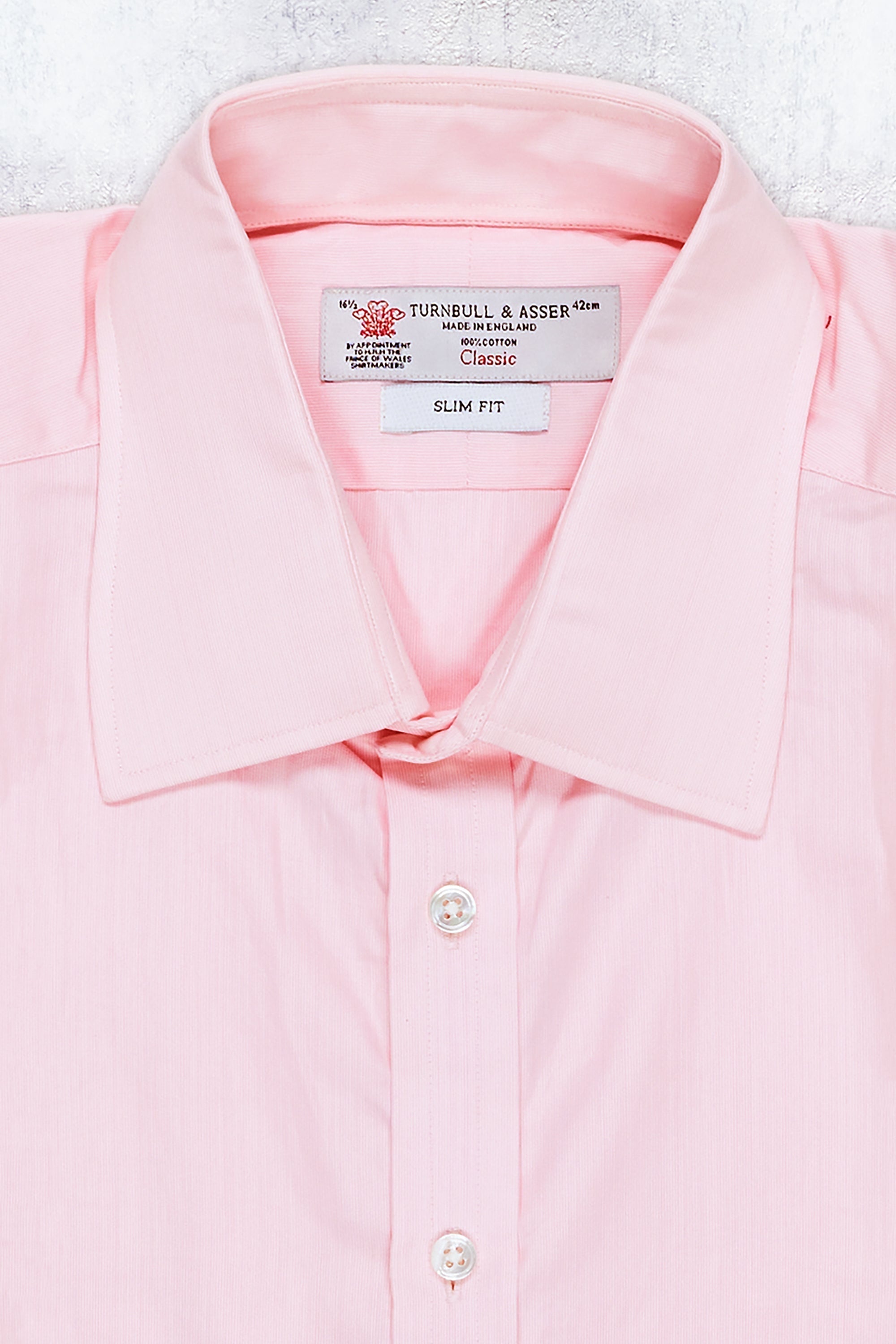 Turnbull & Asser Pink Cotton Spread Collar Shirt