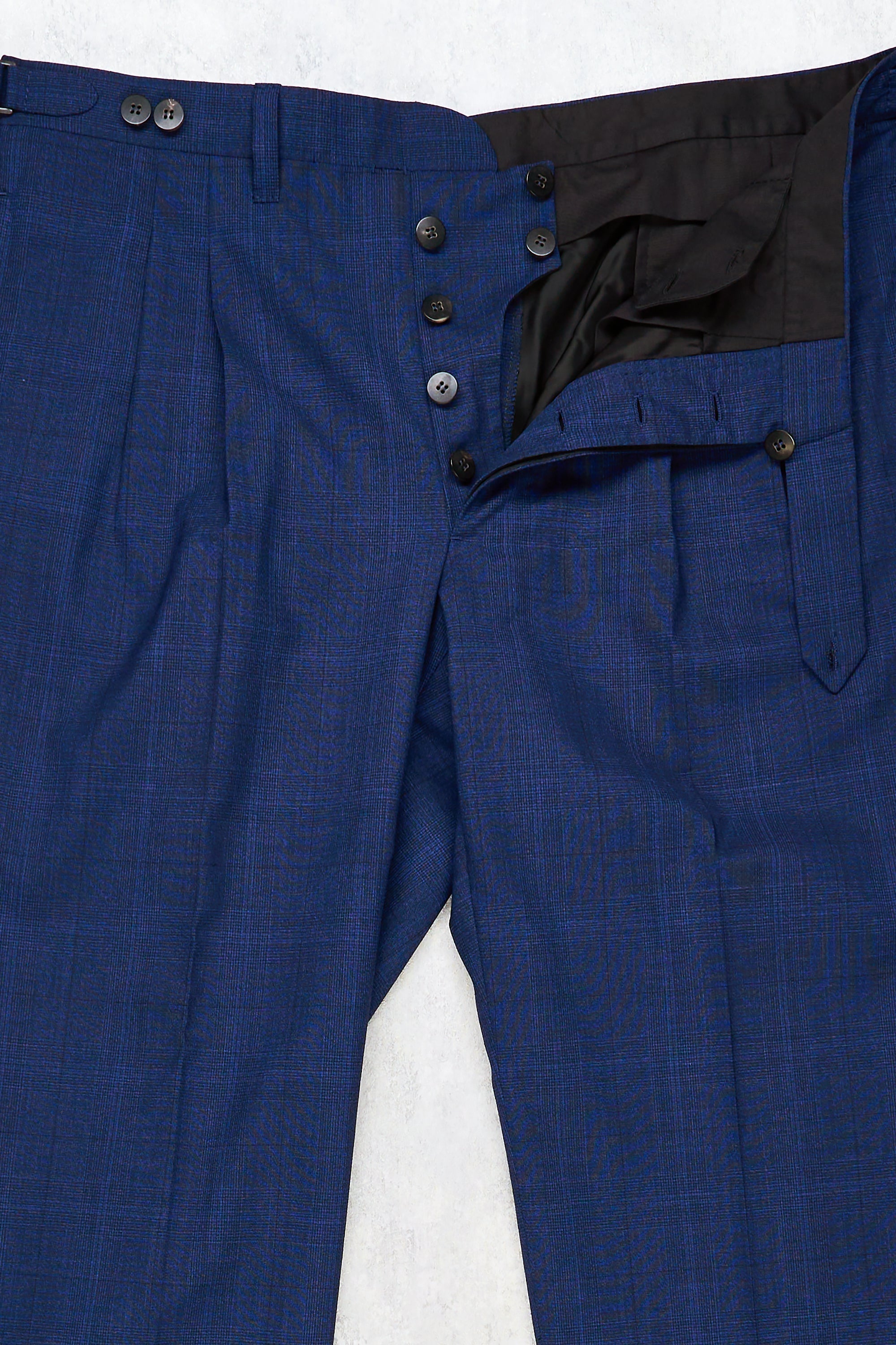 Cesare Attolini Blue/Black Check Wool Suit