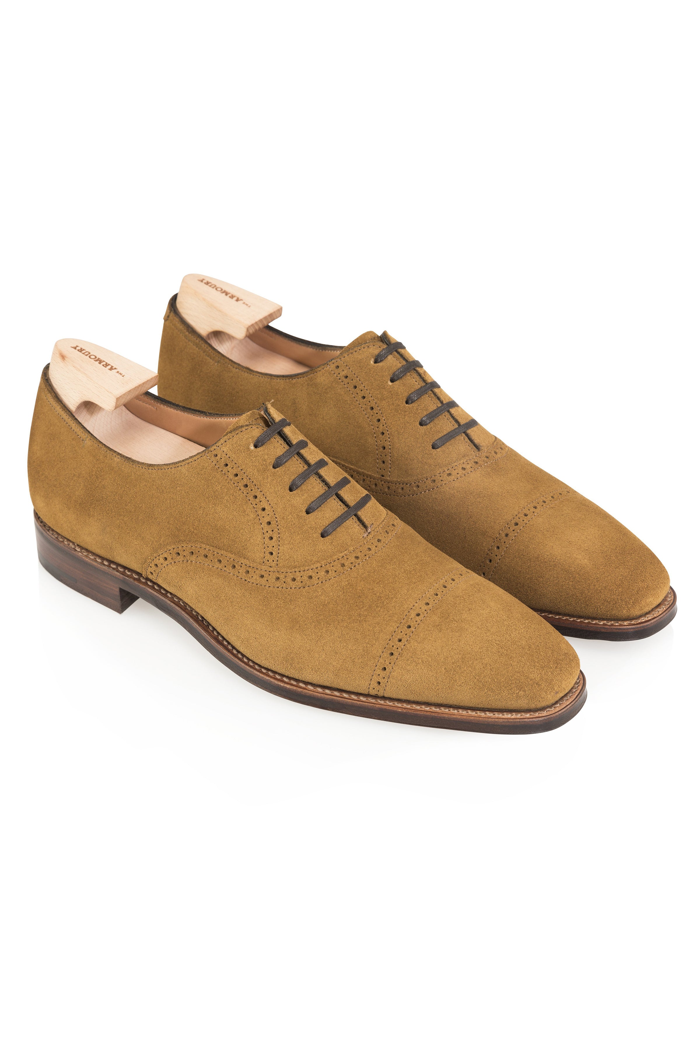 The Armoury Hajime Wyndham Maracca Suede Semi Brogue Shoes *factory seconds*