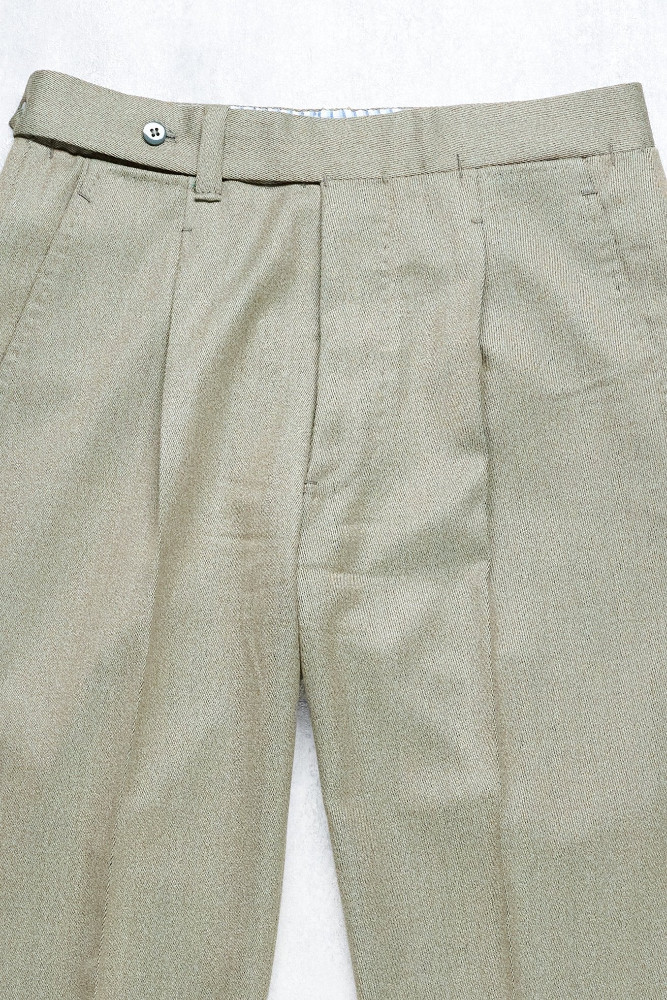 Ambrosi Napoli Green Wool Single Pleat Trousers