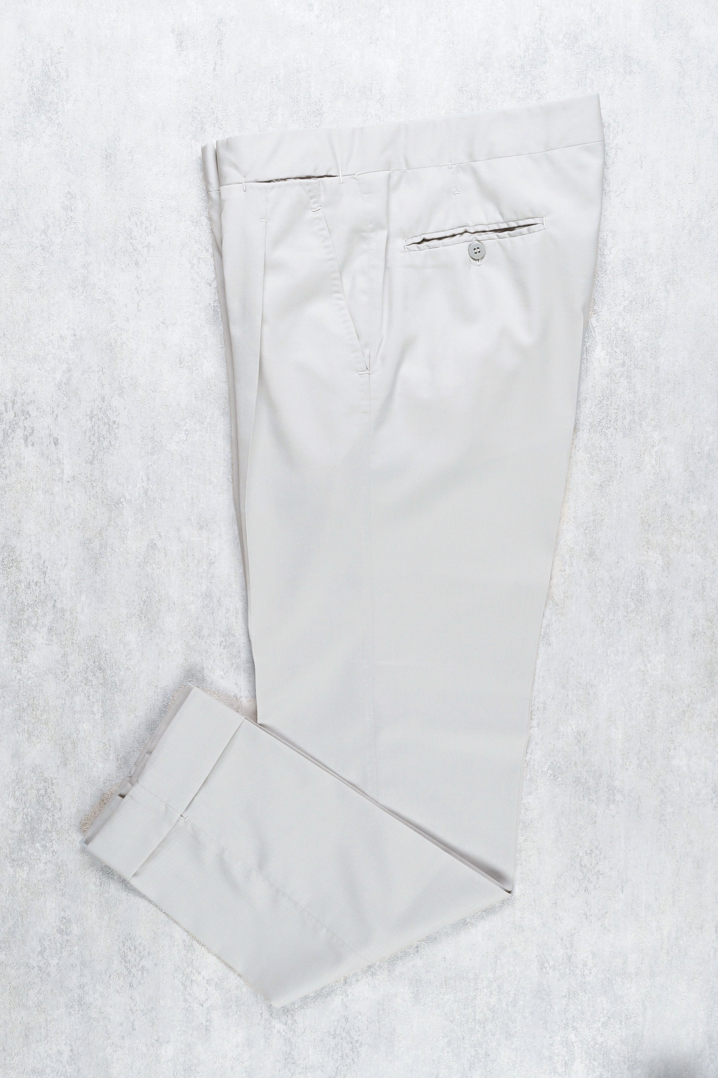 Ambrosi Napoli Grey Wool Single Pleat Trousers