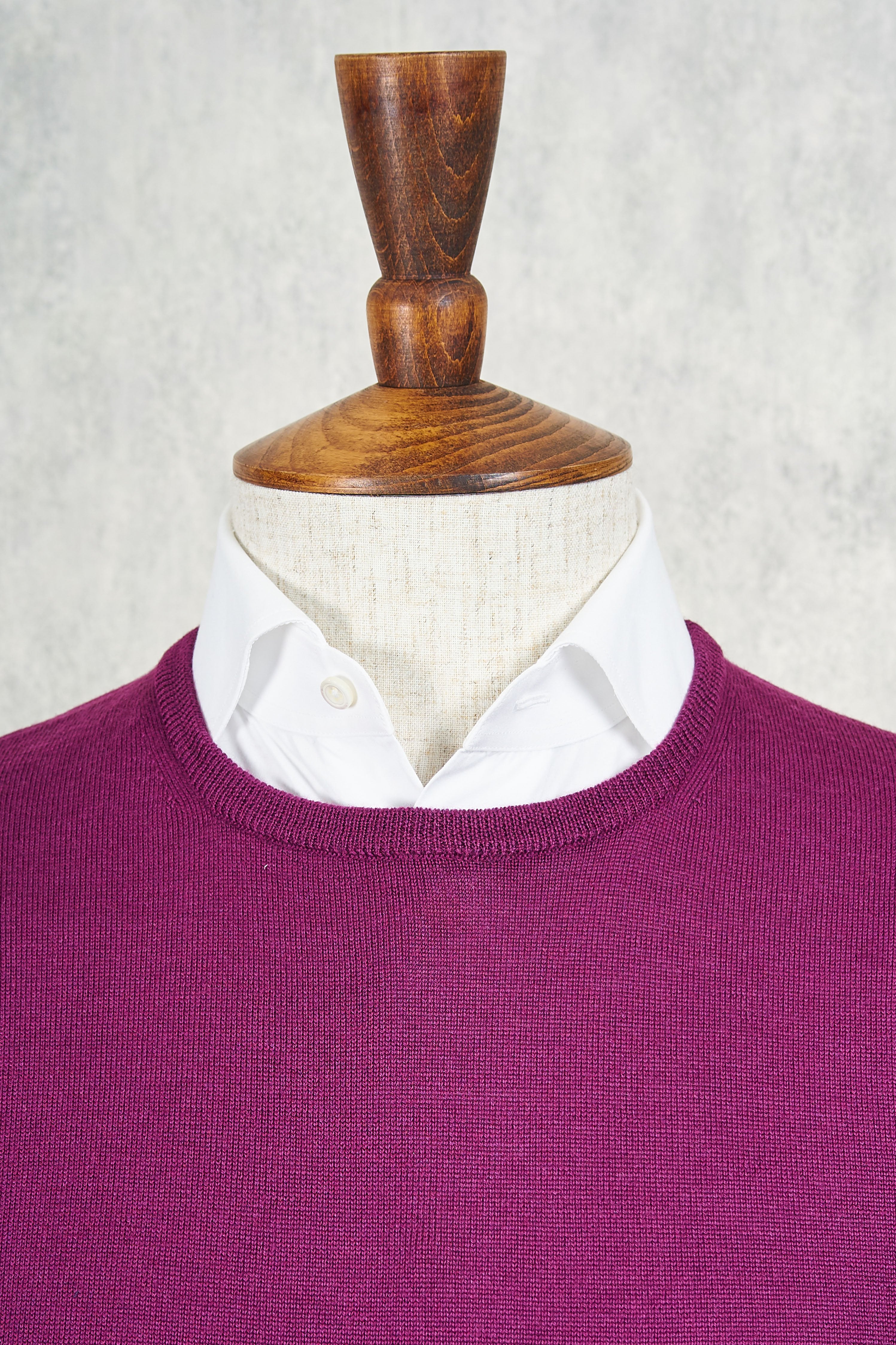 Ascot Chang Purple Extra-Fine Merino Wool Round Neck Sweater