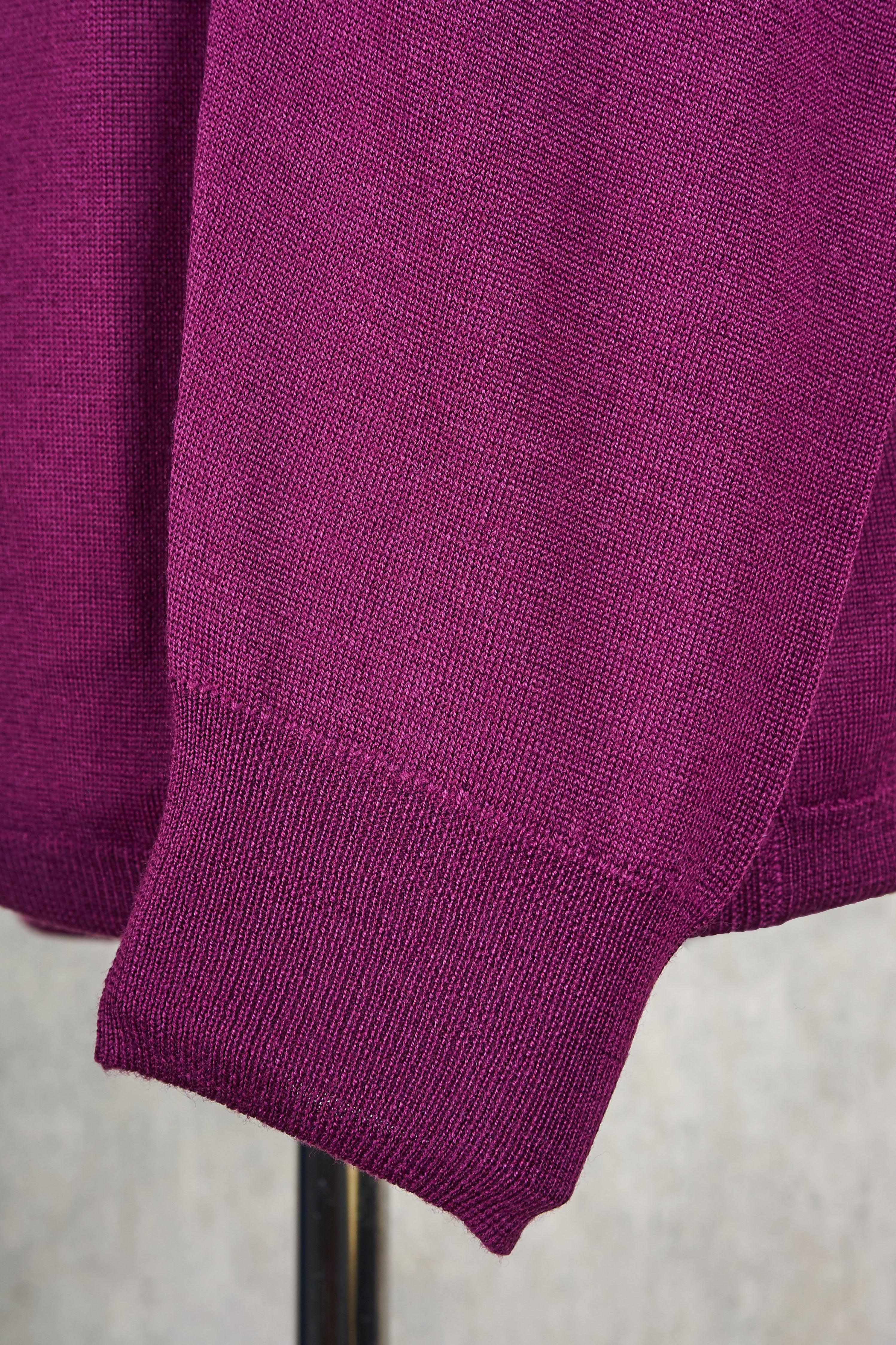 Ascot Chang Purple Extra-Fine Merino Wool Round Neck Sweater