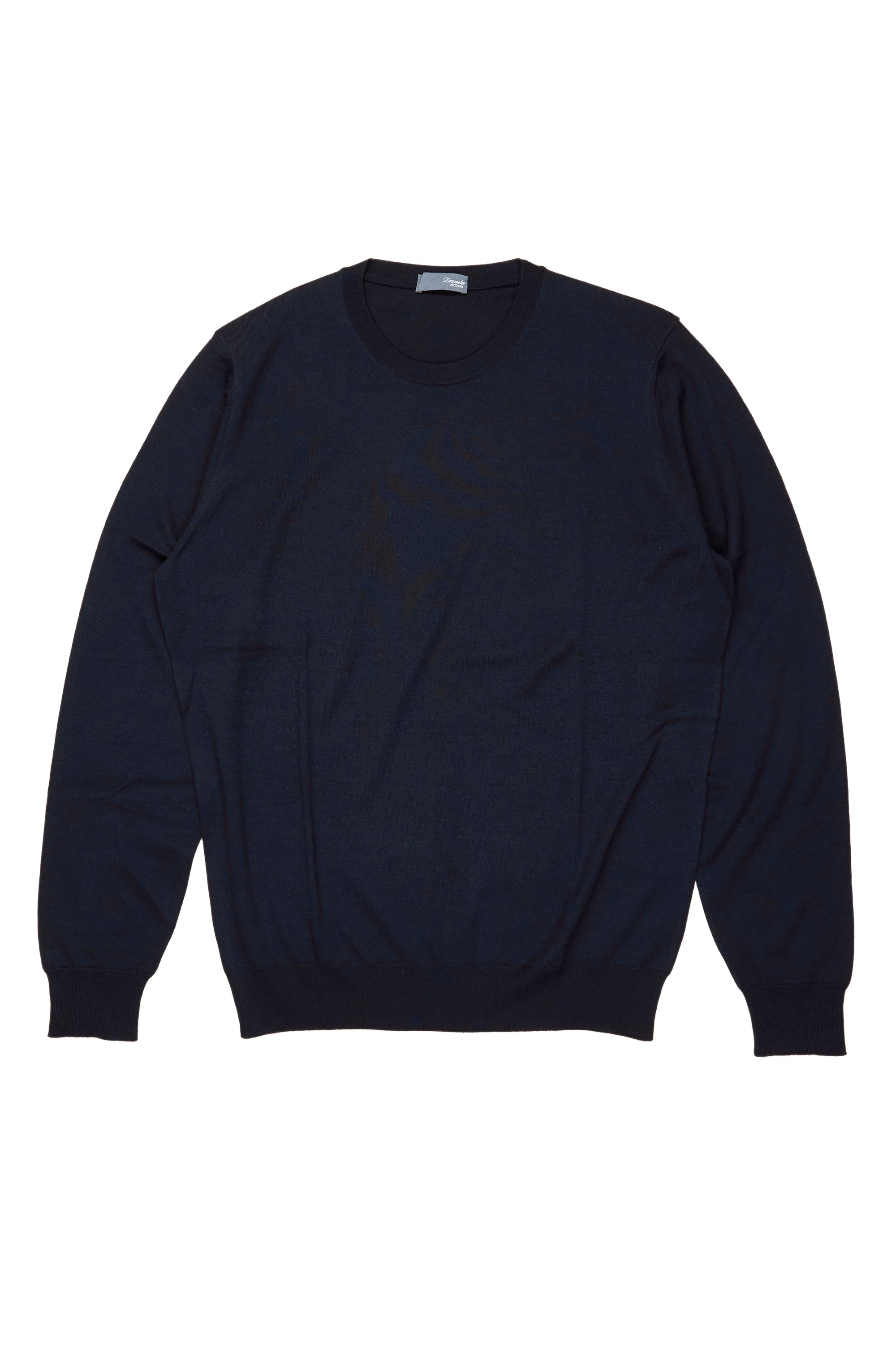 Drumohr Navy Extra Fine Merino Wool Crewneck Sweater