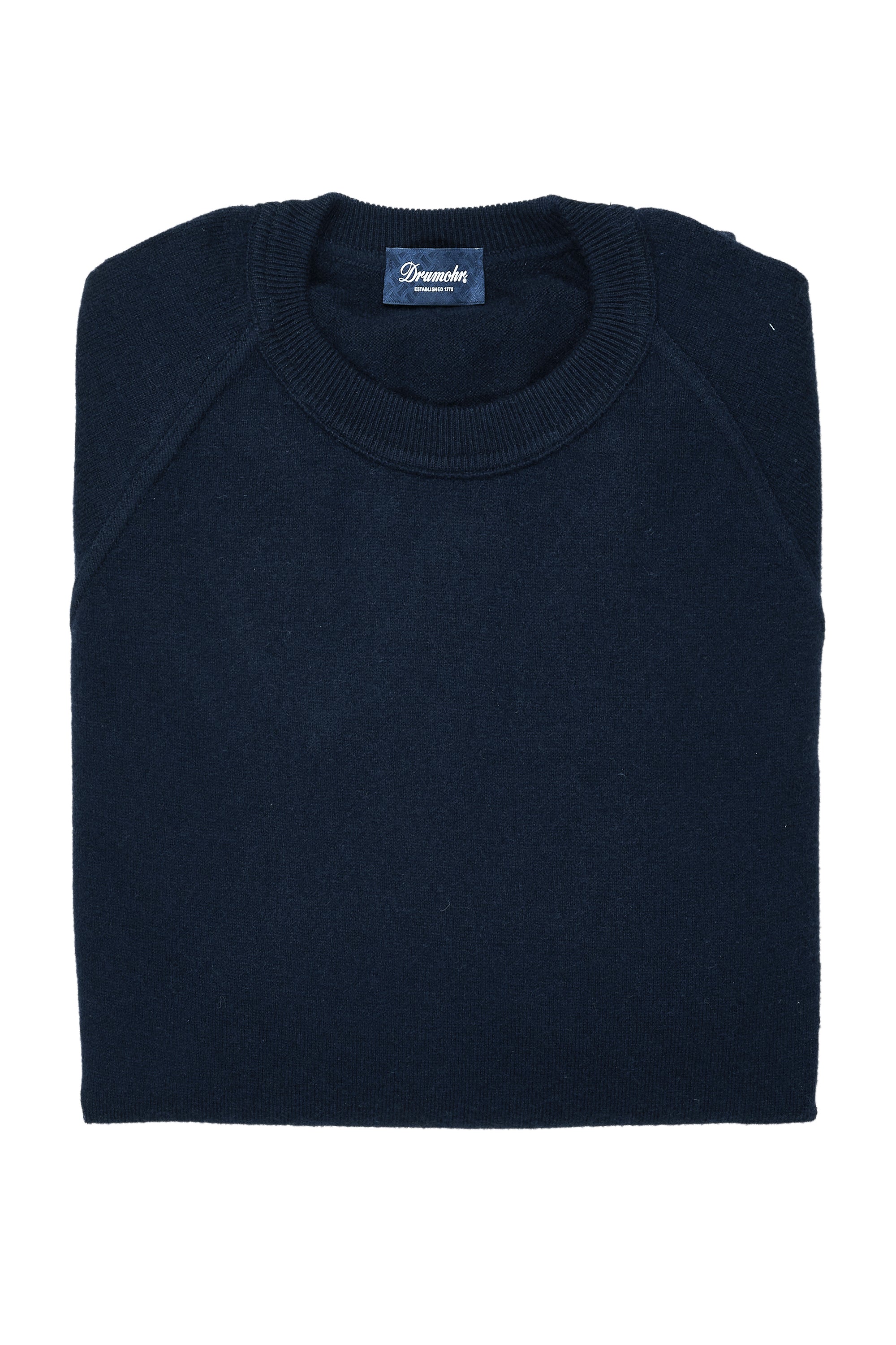 Drumohr Blue LS Cashmere Crewneck Sweater