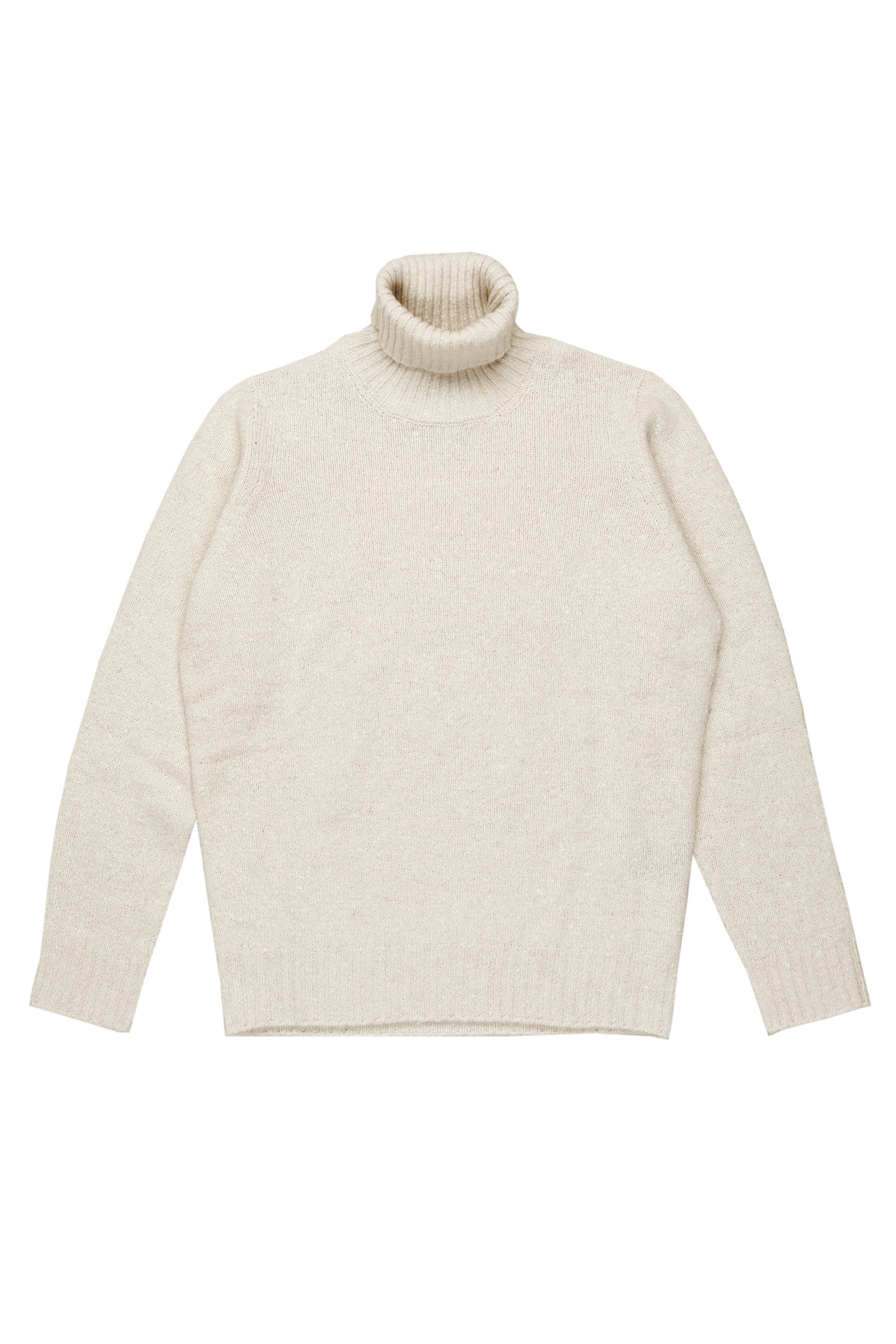 Drumohr Latte LS Donegal Turtleneck Wool/Cashmere Sweater