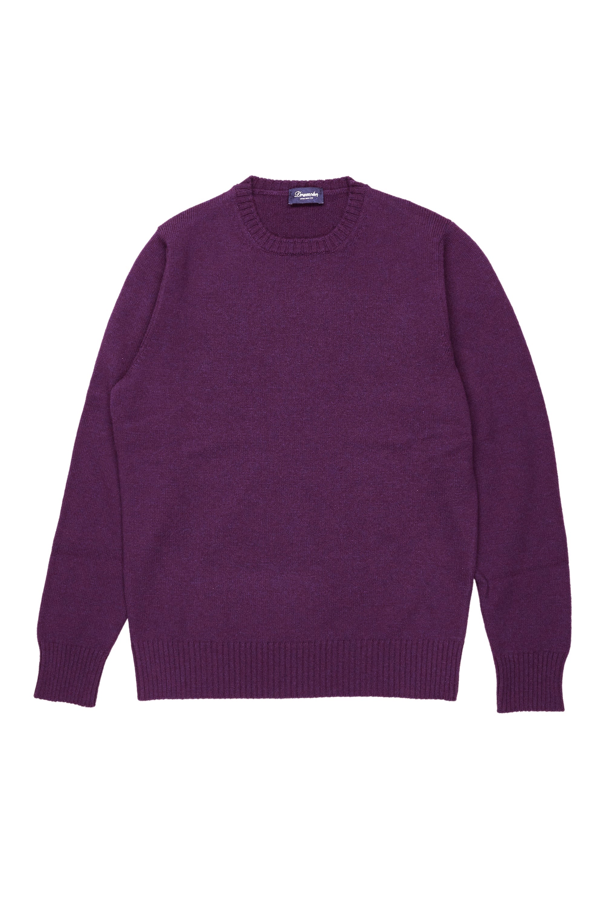 Drumohr Purple LS Solid Cashmere Crewneck Sweater