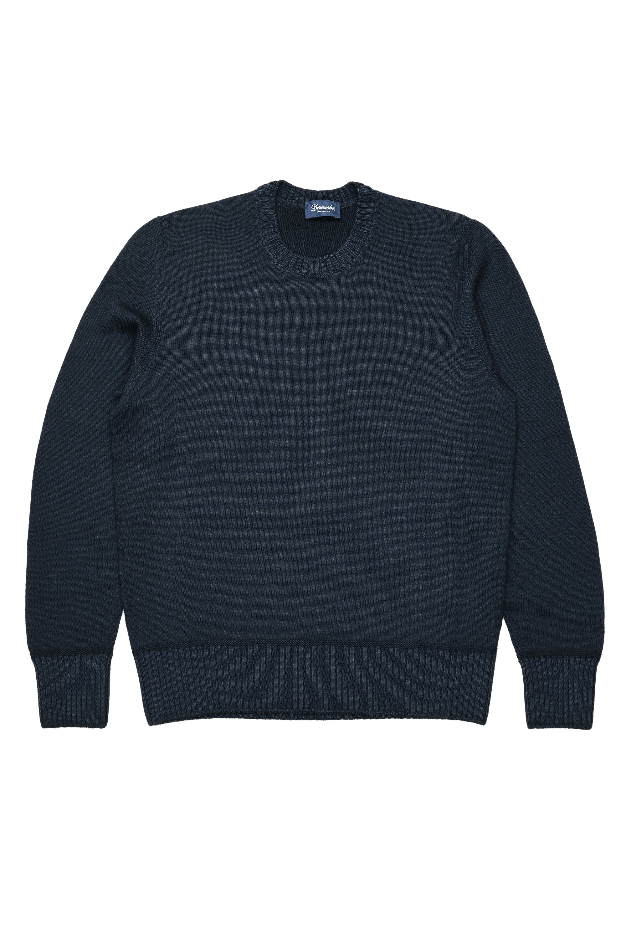 Drumohr Blu Scuro Merino Wool Crewneck Sweater