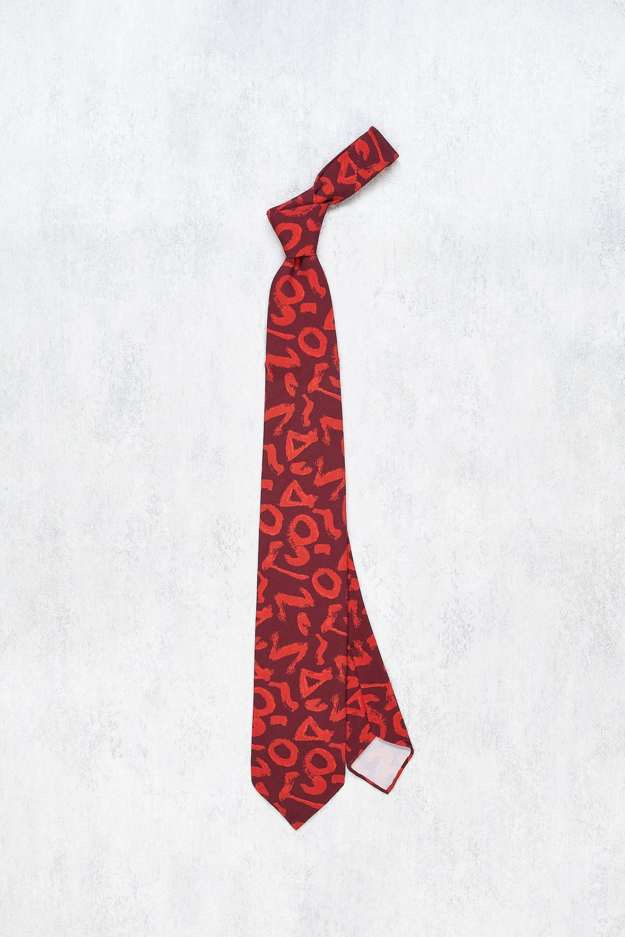 Drake's Red Graphic Silk Tie