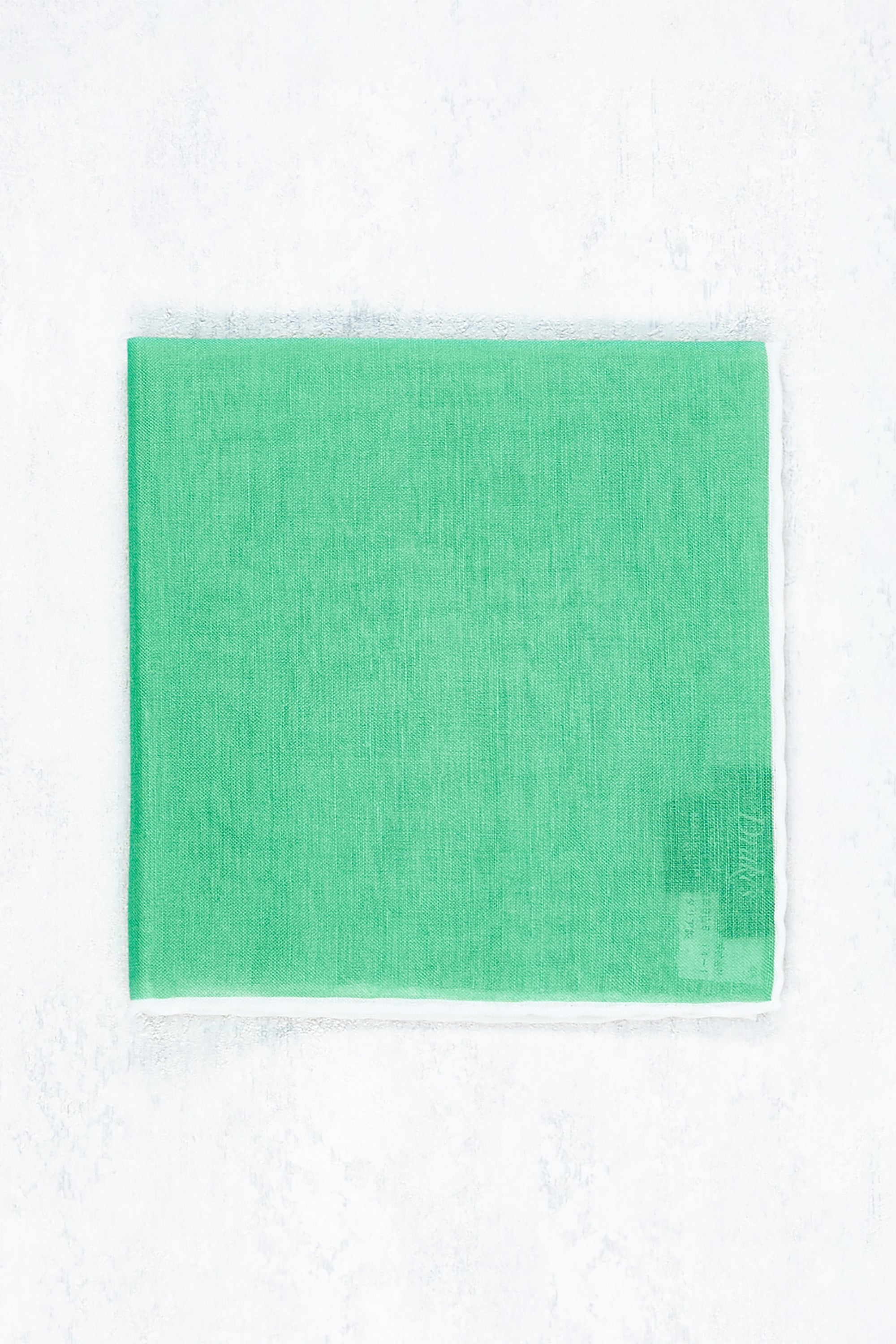 Drake's Green Linen/Cotton Pocket Square