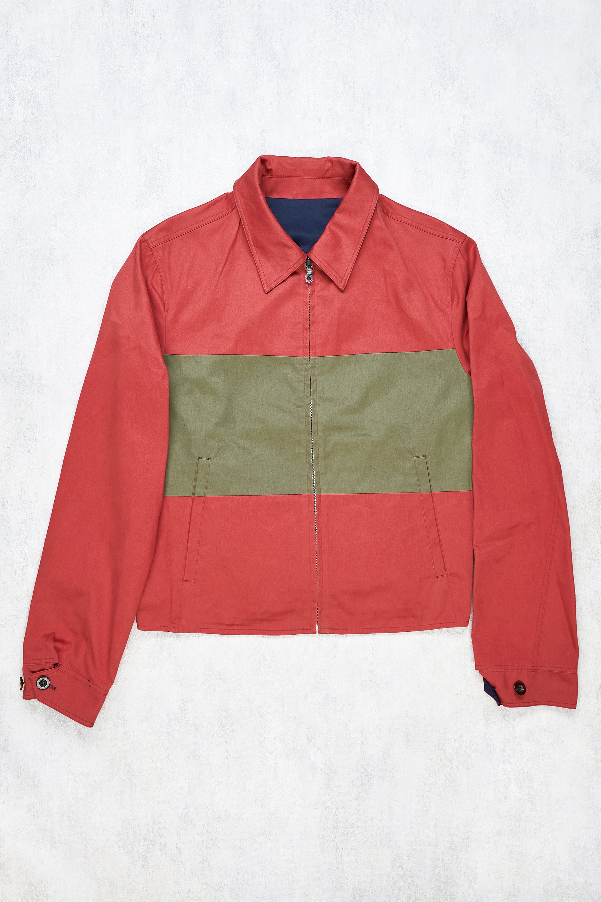 Drake's Red/Green and Navy Reverso Jacket