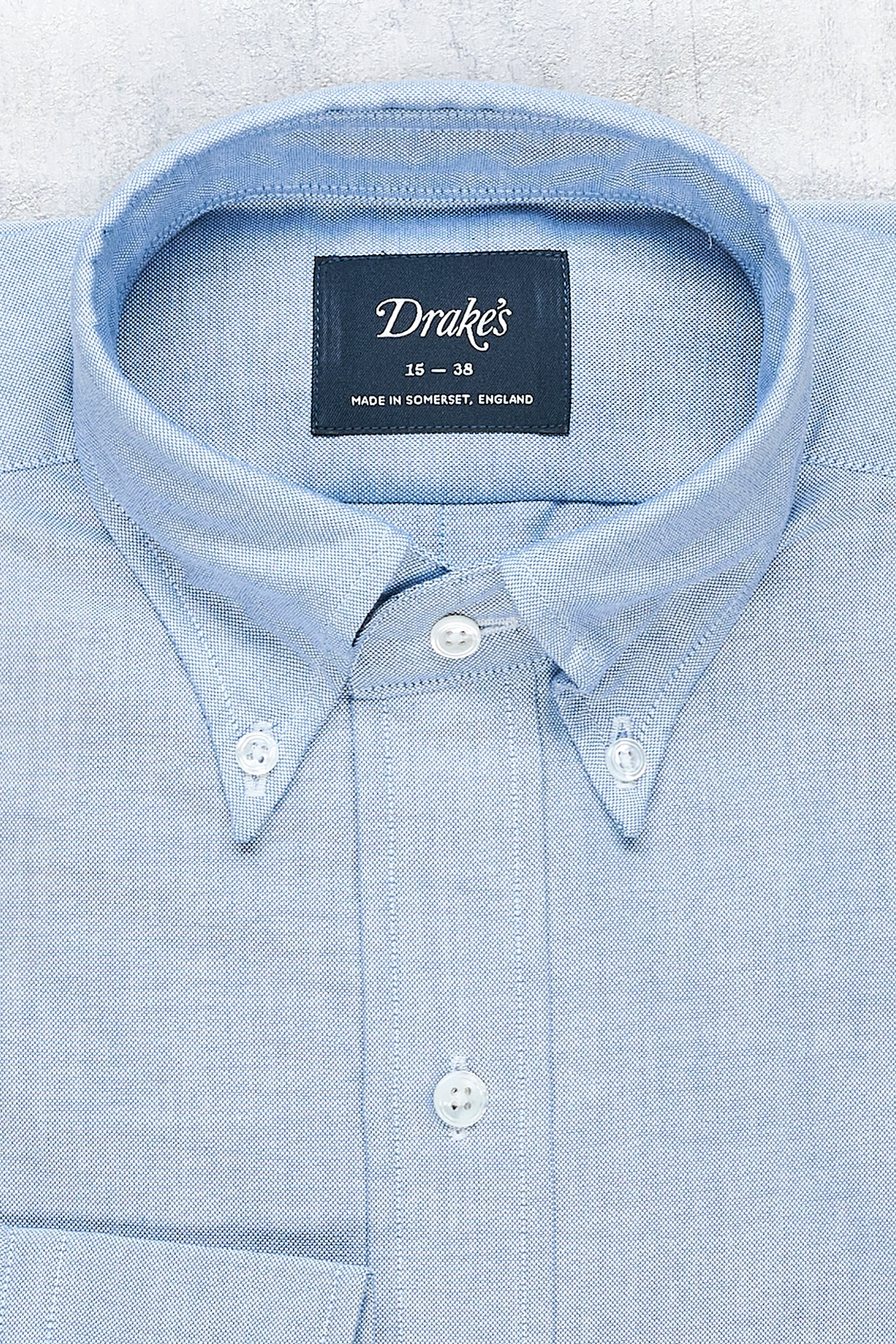 Drake's Blue Button-down Cotton Shirt