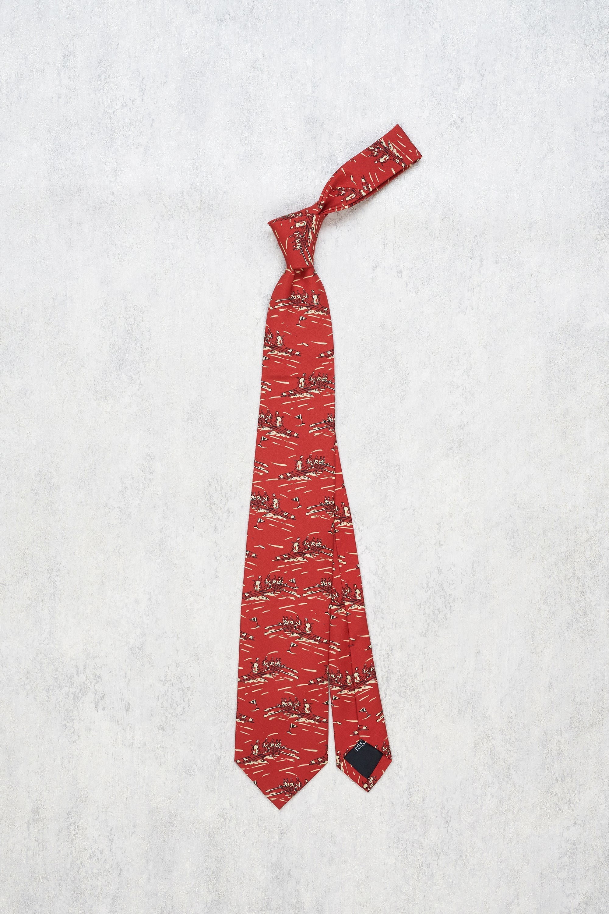 Drake's Red Paddling Pattern Silk Tie