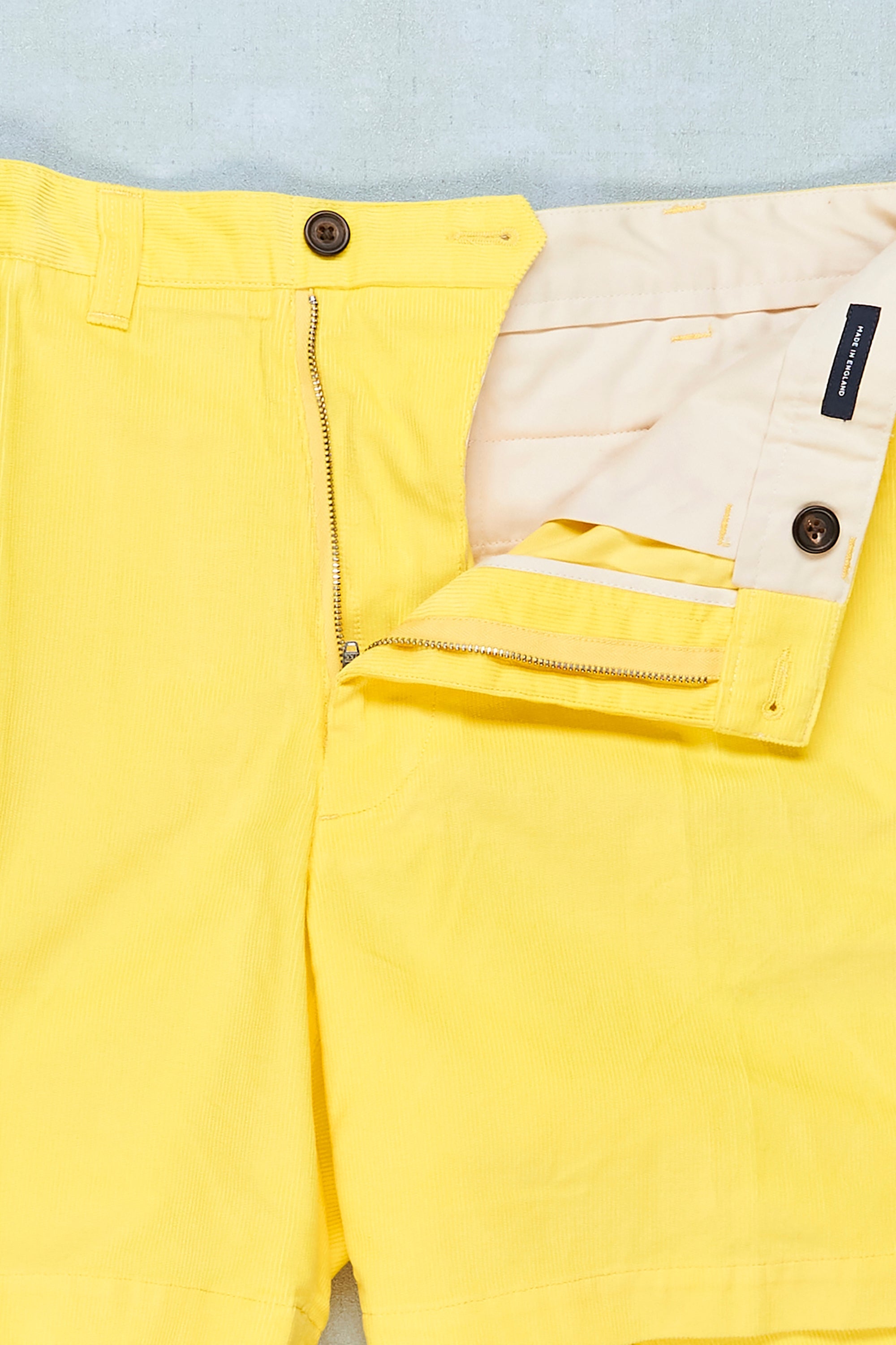 Drake's Yellow Cotton Corduroy Shorts