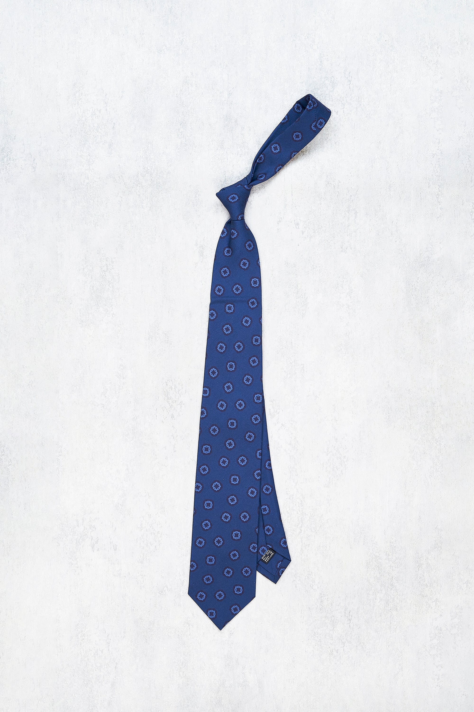 Drake's Blue Pattern Silk Tie