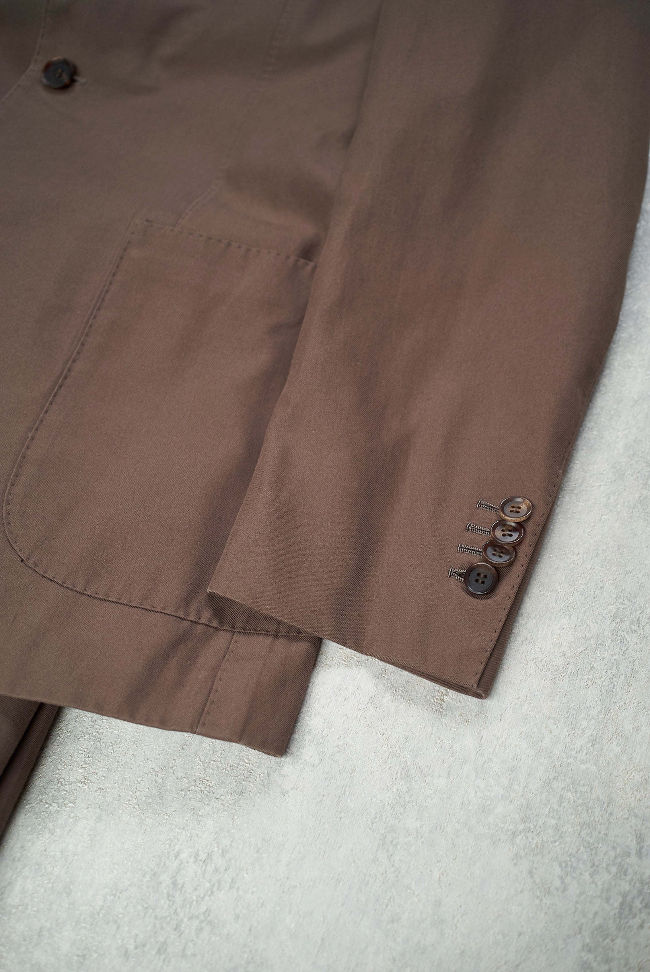 Ring Jacket Meister Light Brown Smooth Cotton Suit