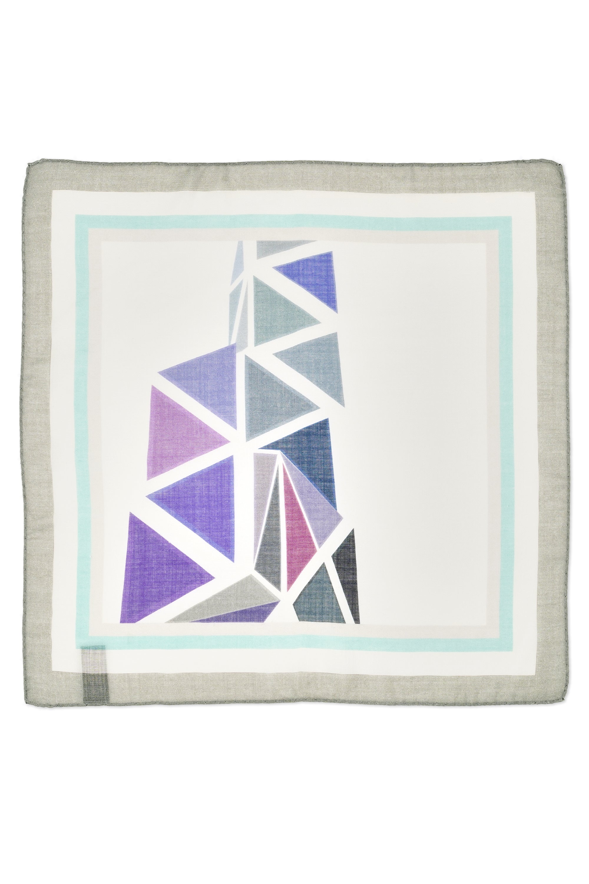 Christian Kimber Grey/Purple/Blue Hong Kong Design Pocket Square