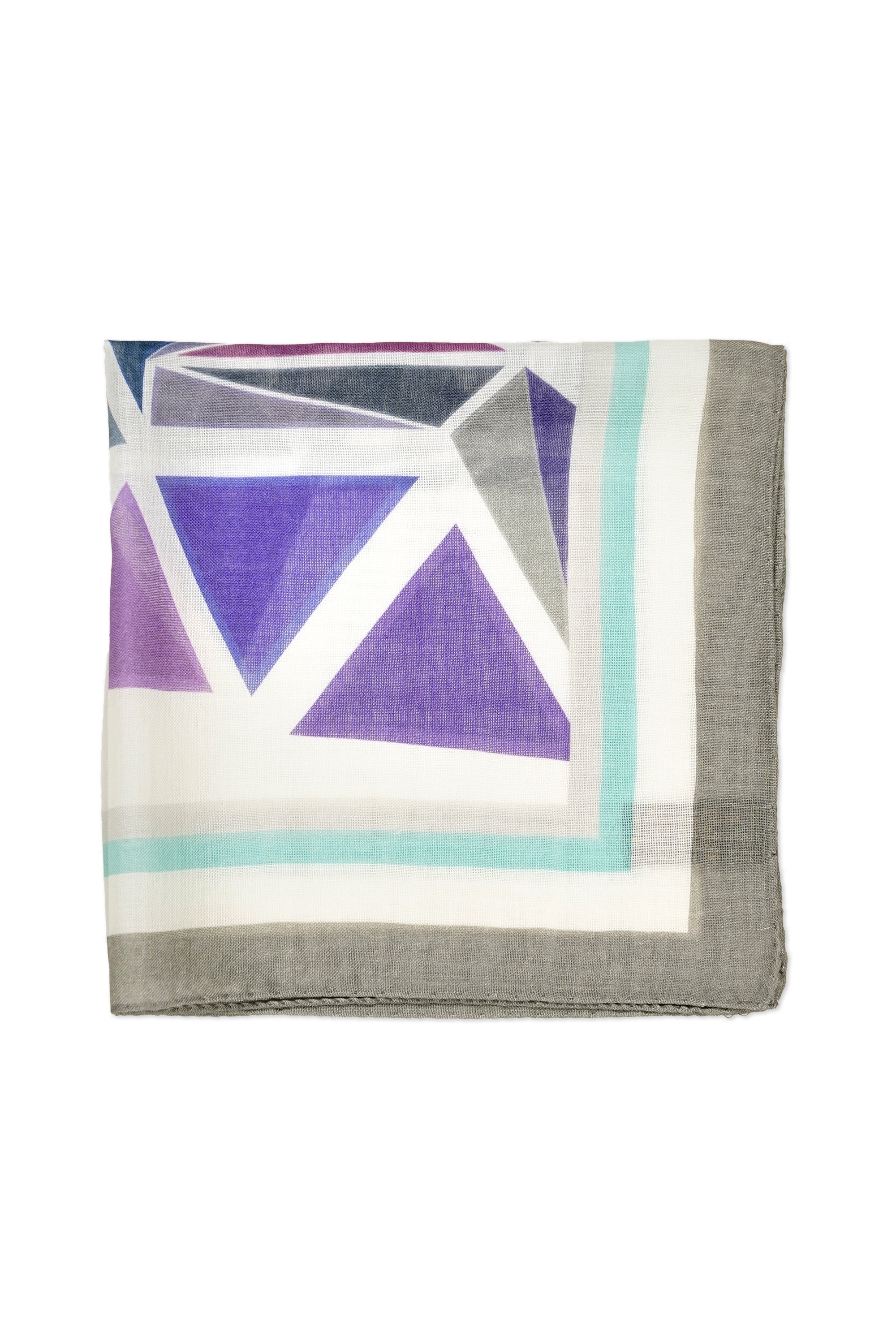 Christian Kimber Grey/Purple/Blue Hong Kong Design Pocket Square