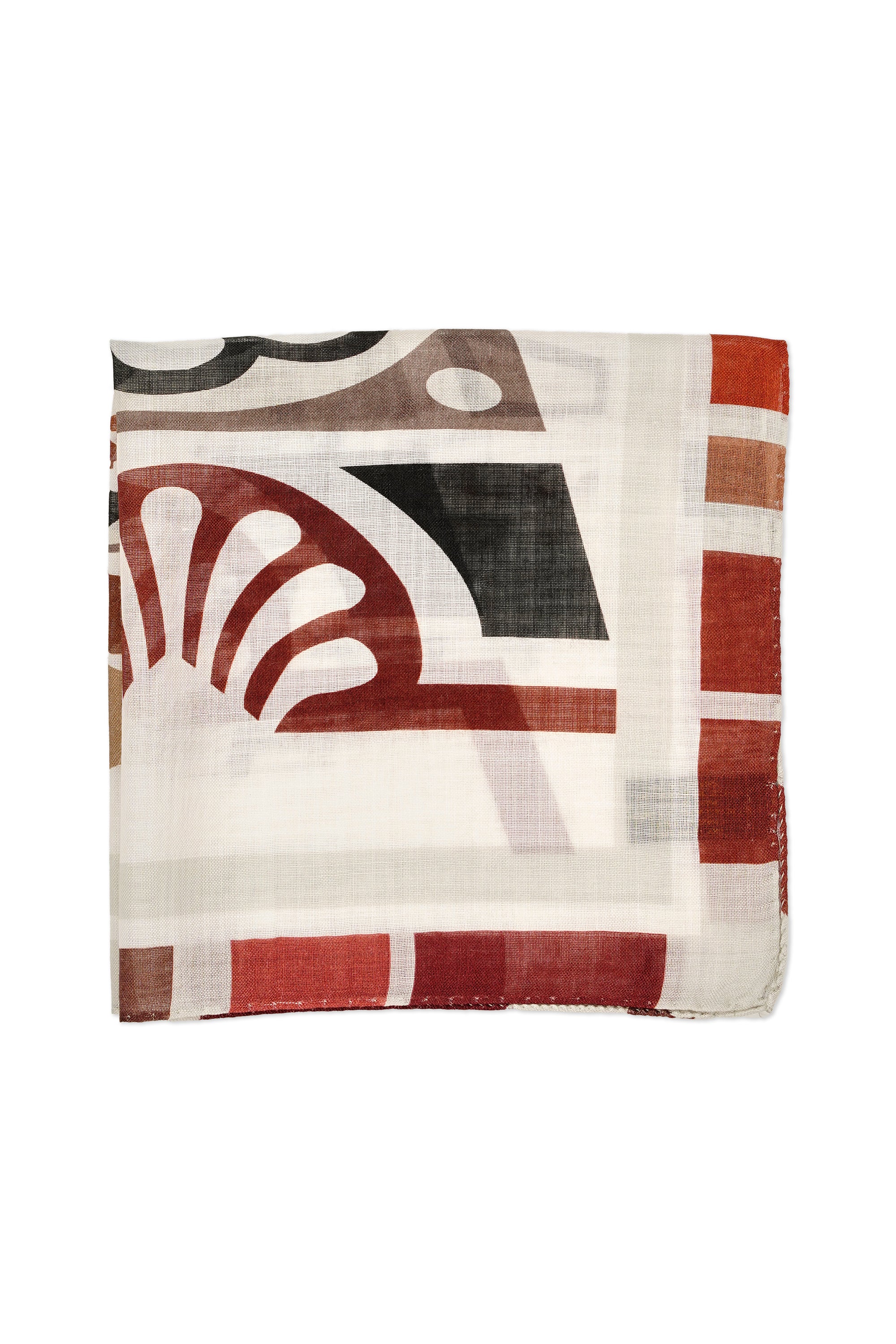 Christian Kimber Red/Black/Brown Milan Design Pocket Square