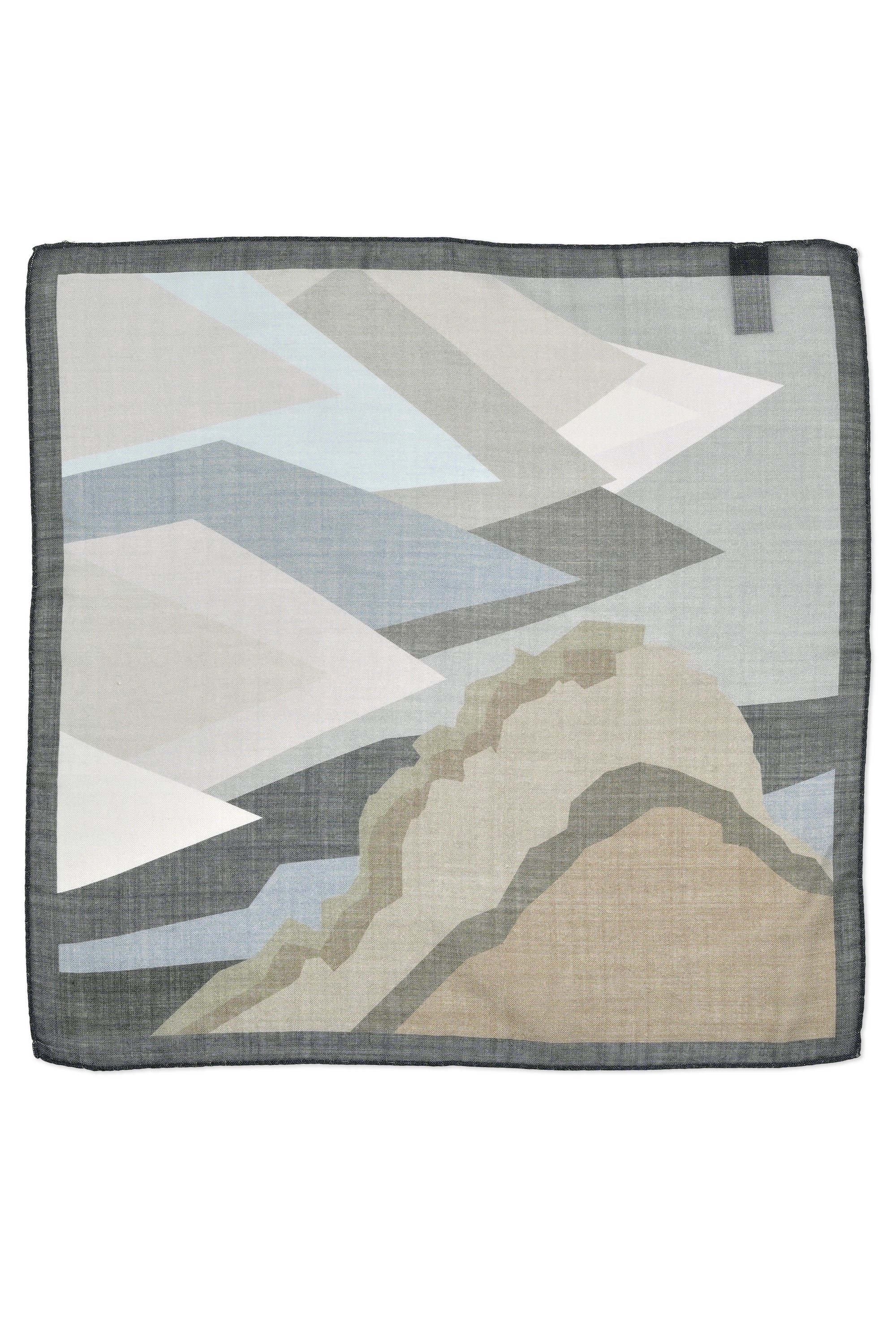 Christian Kimber Grey/Blue/Green Auckland Design Pocket Square