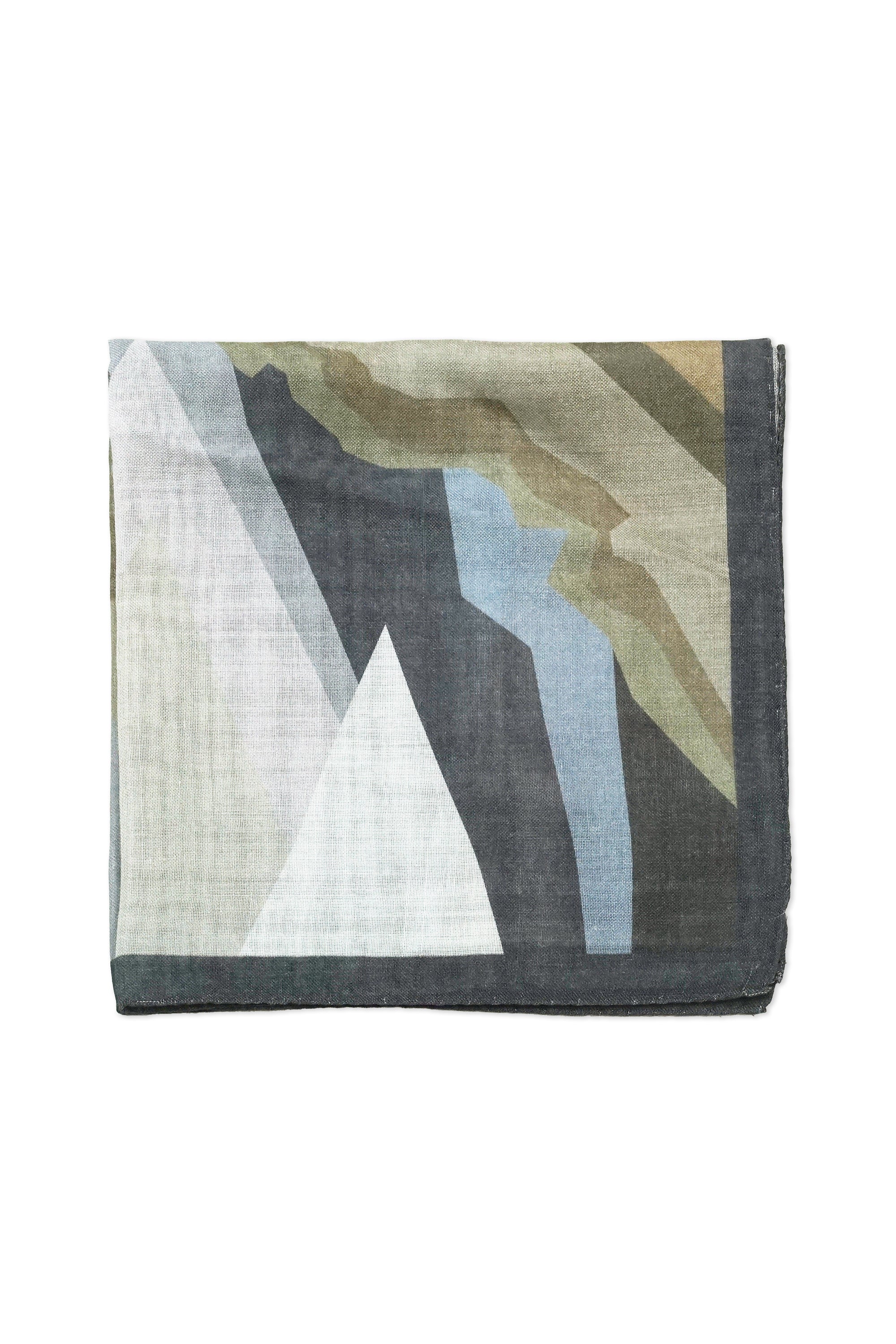 Christian Kimber Grey/Blue/Green Auckland Design Pocket Square