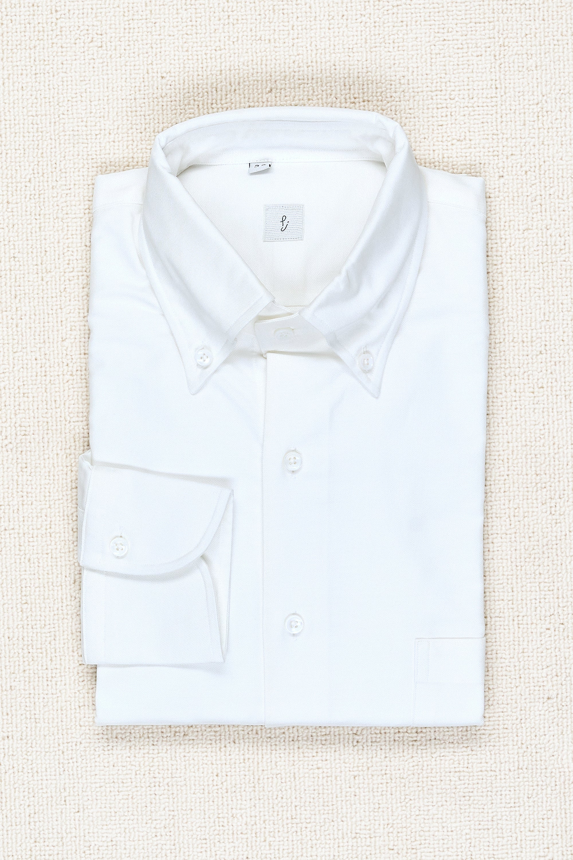 P. Johnson White Cotton Button Down Shirt