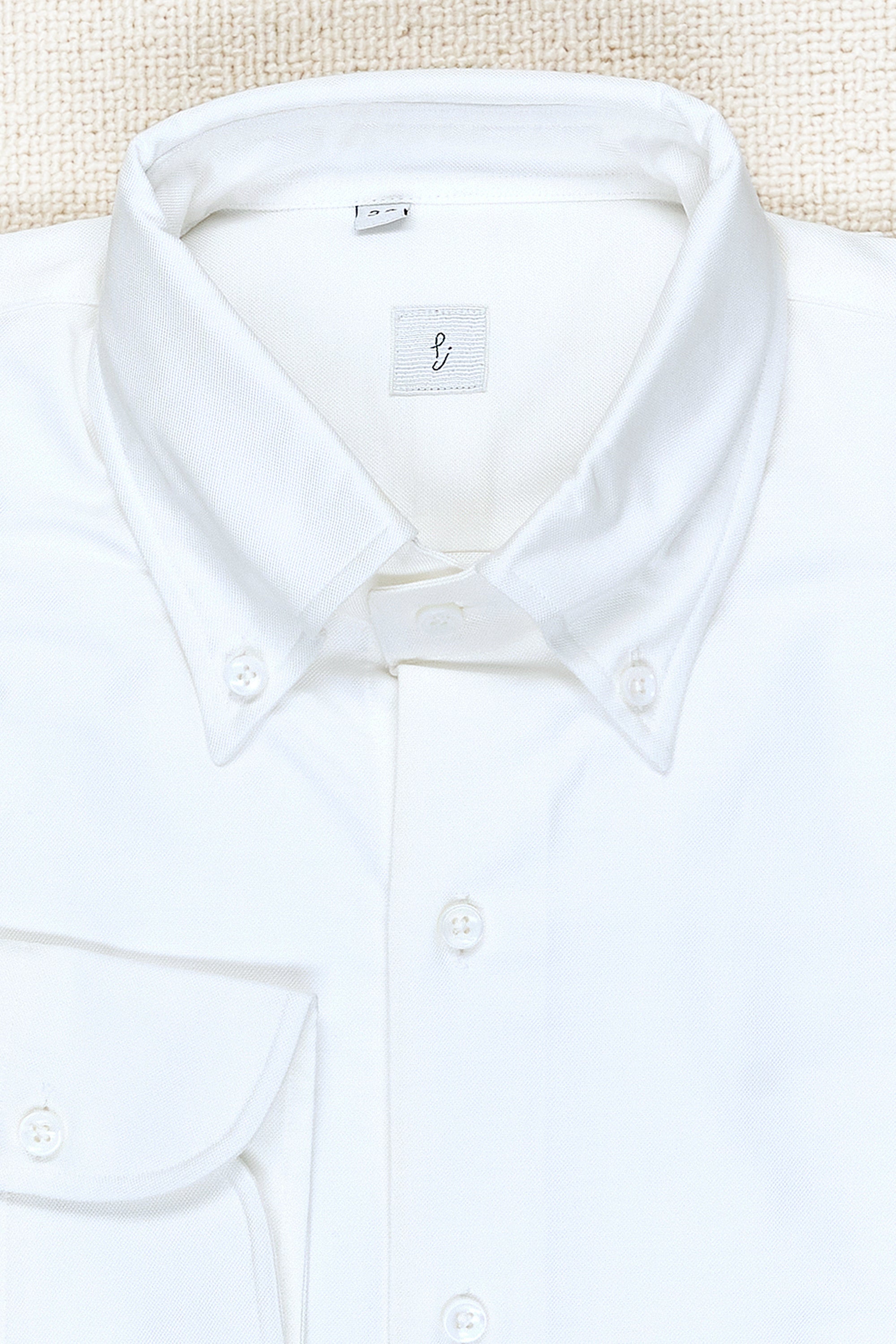 P. Johnson White Cotton Button Down Shirt