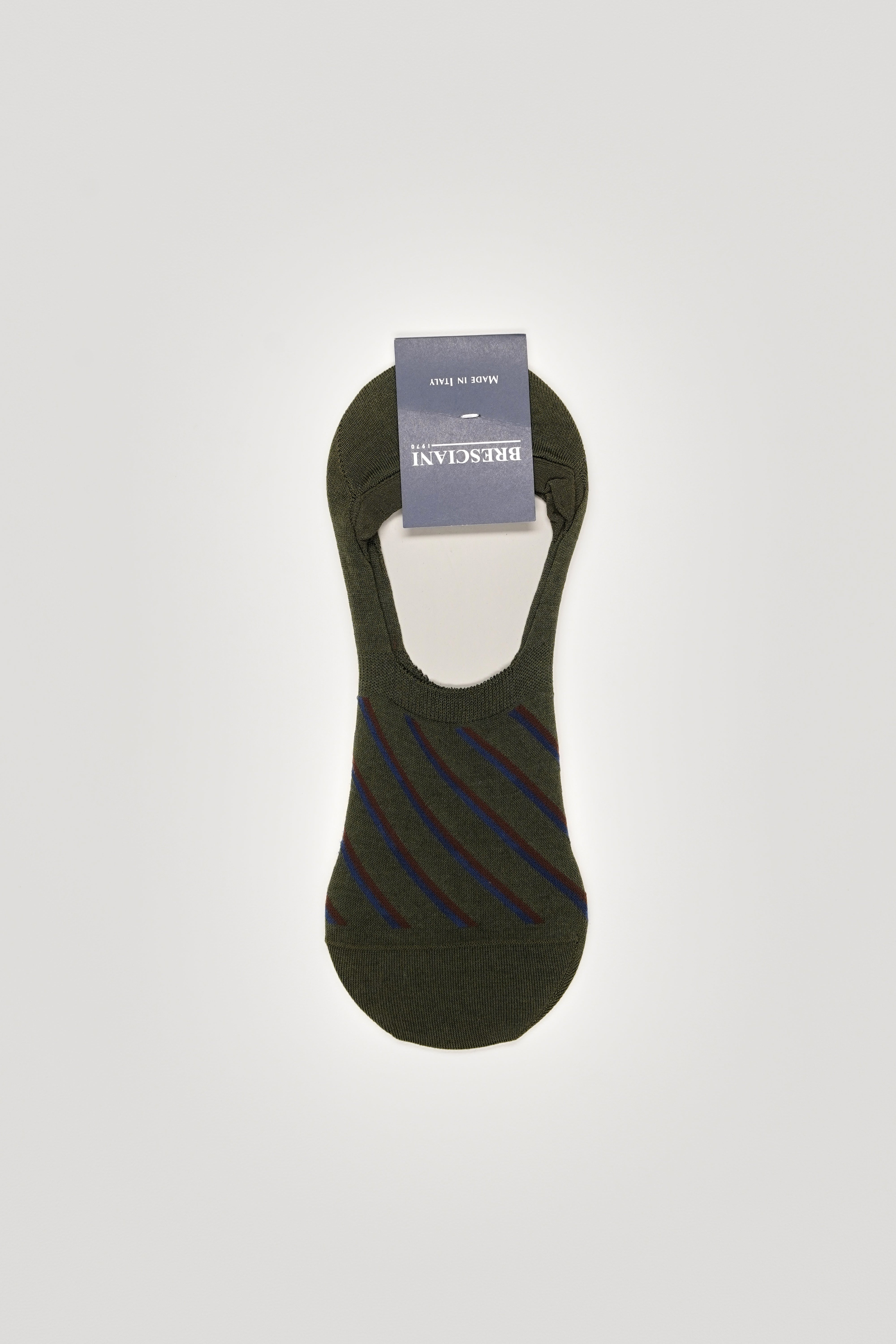 Bresciani MHE34RI1399XX Socks in Striped Block Cotton Ankle Length - 003-Militare-Bluette-Moro