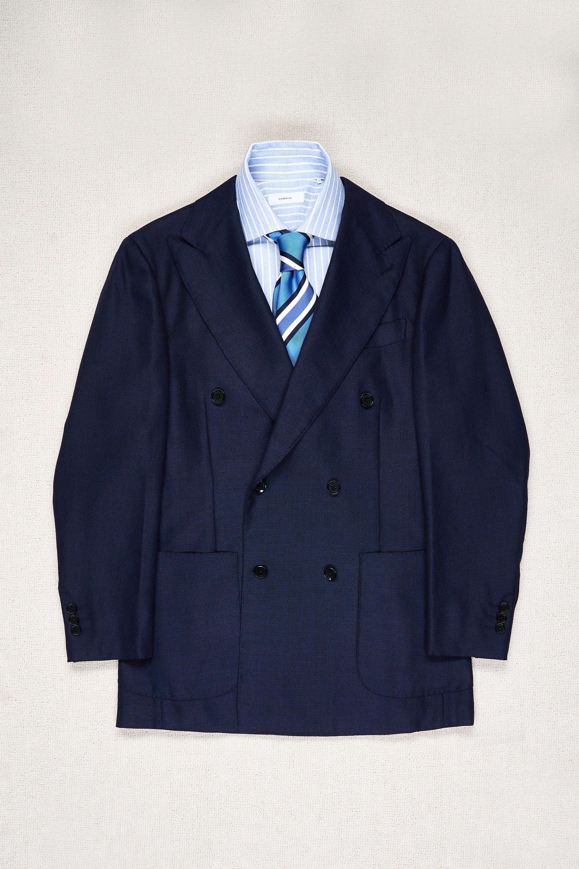 Ring Jacket 268F Navy Double Breasted Wool Sport Coat