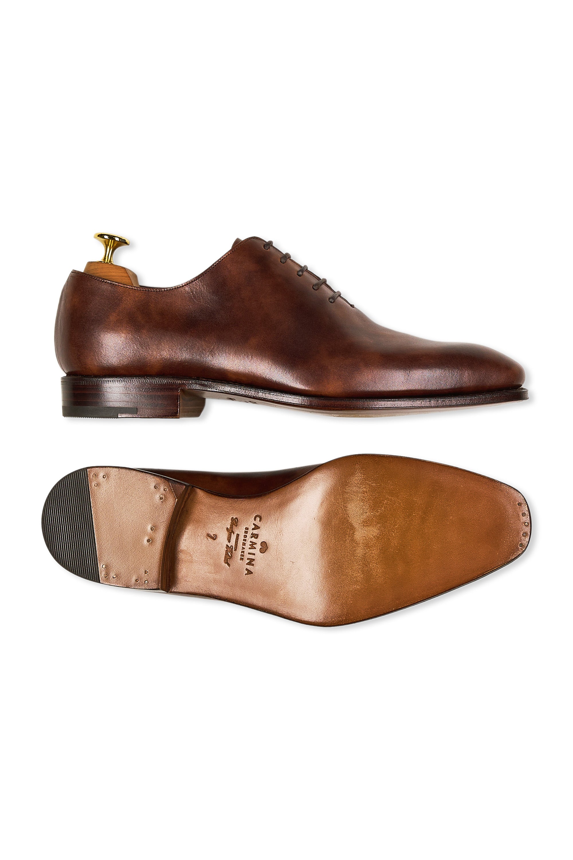 Carmina 910 Rain Brown Museum Calf Wholecut Oxfords
