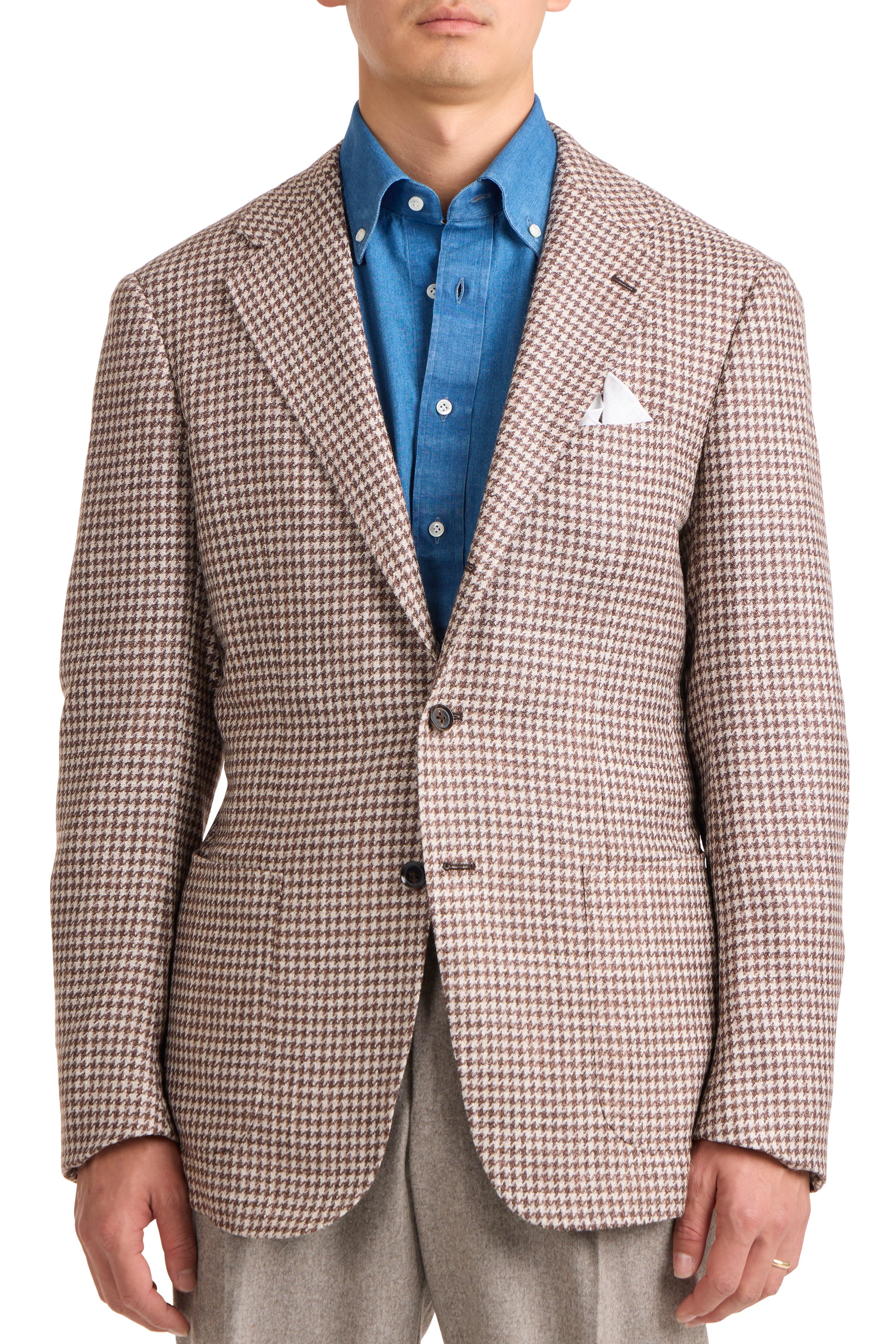 The Armoury Model 3 Brown Oxygen Houndstooth Wool/Silk Sport Coat