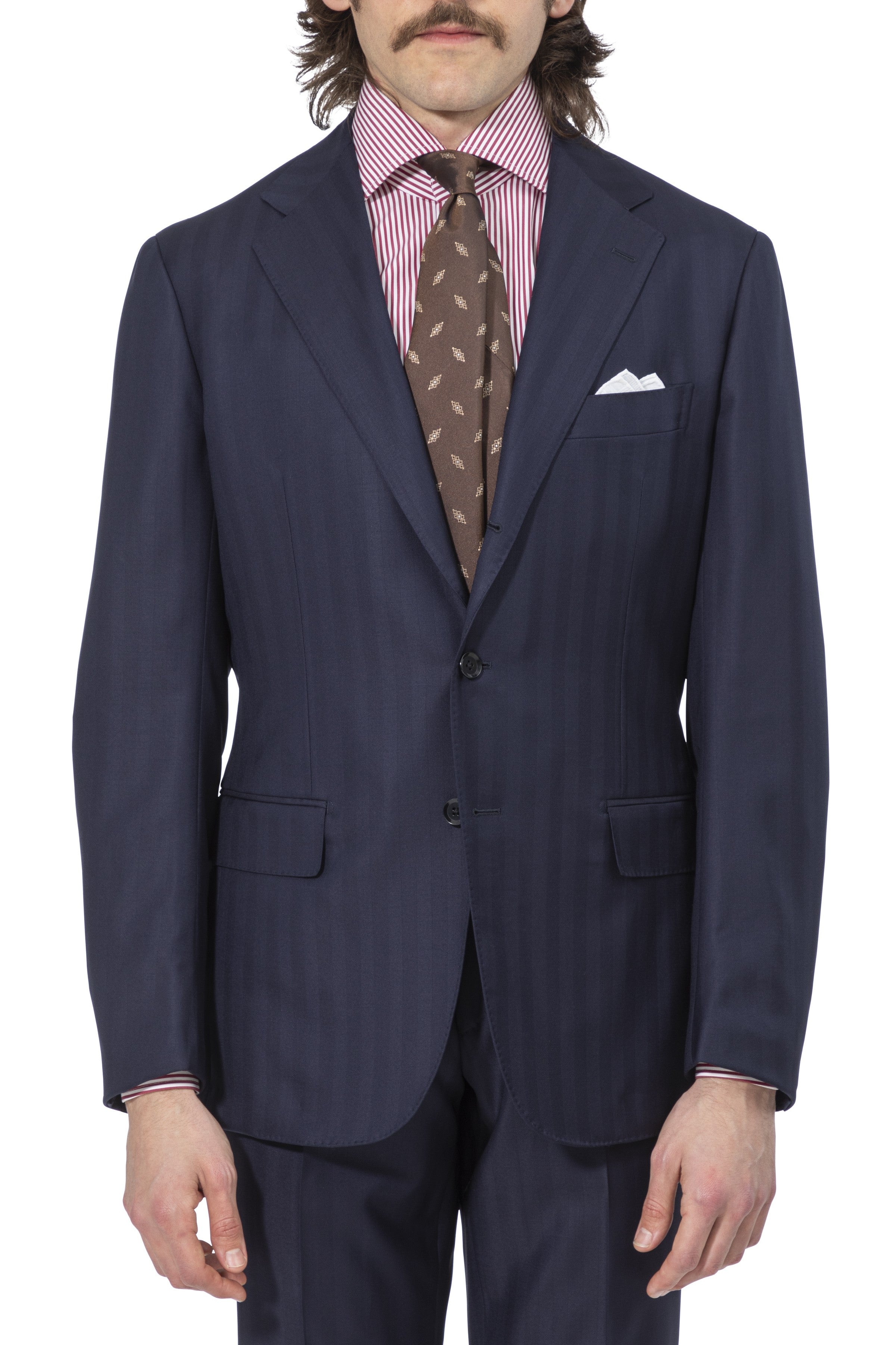 The Armoury by Ring Jacket Navy Wool Herringbone Model 3A Suit