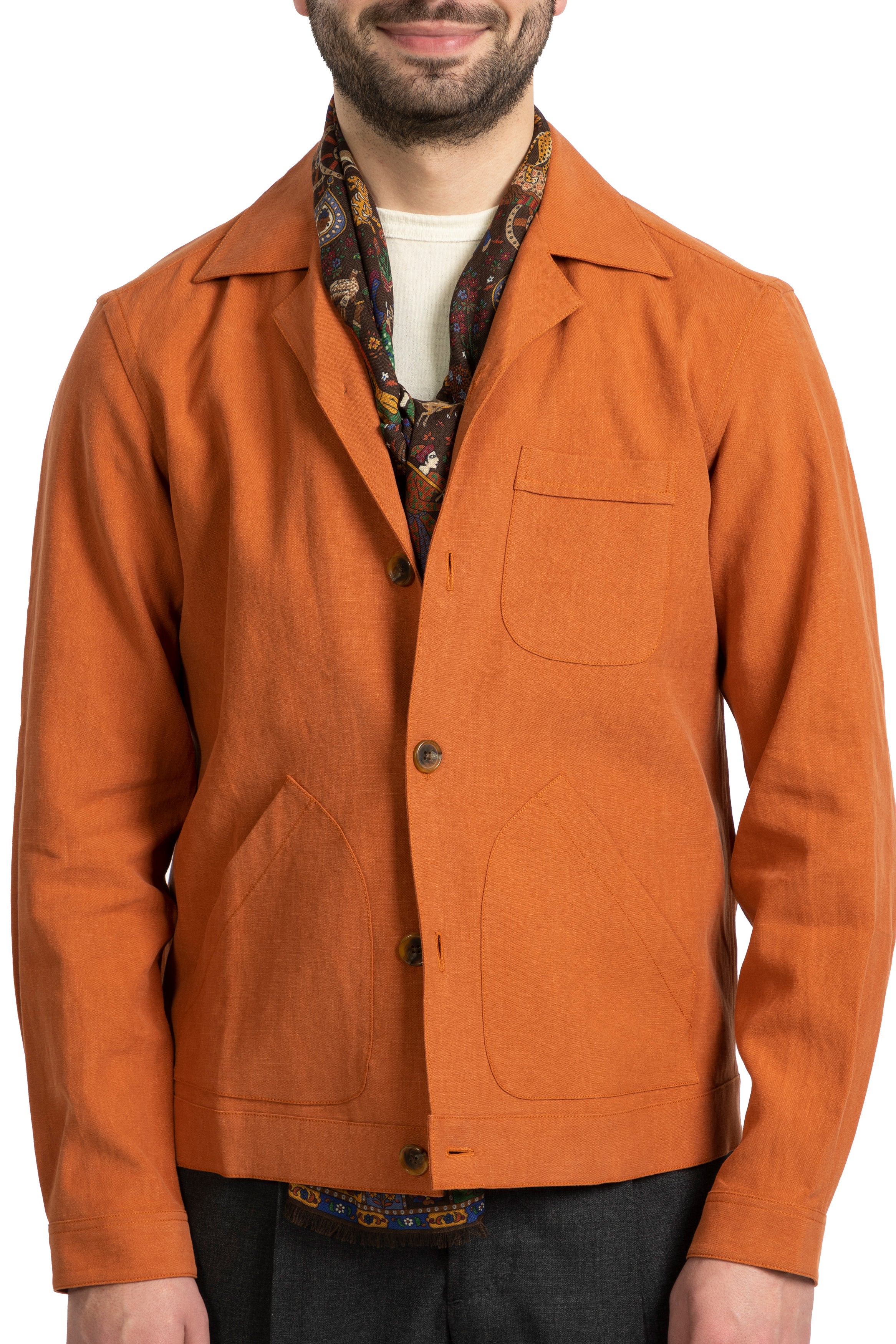 The Armoury Light Orange Linen 3 Pocket Blouson