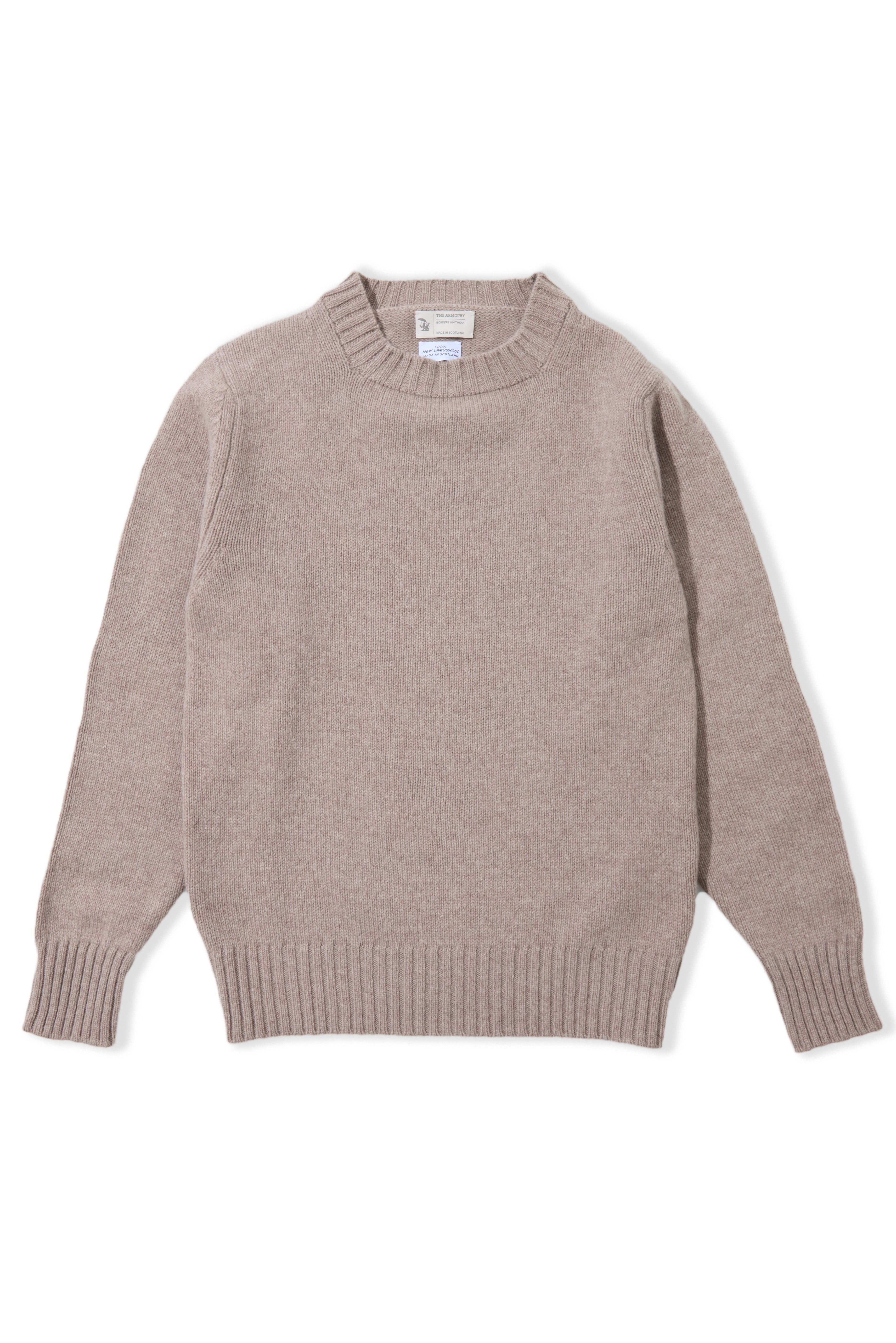 The Armoury Mushroom 4-ply Lambswool Crewneck Sweater *sample*