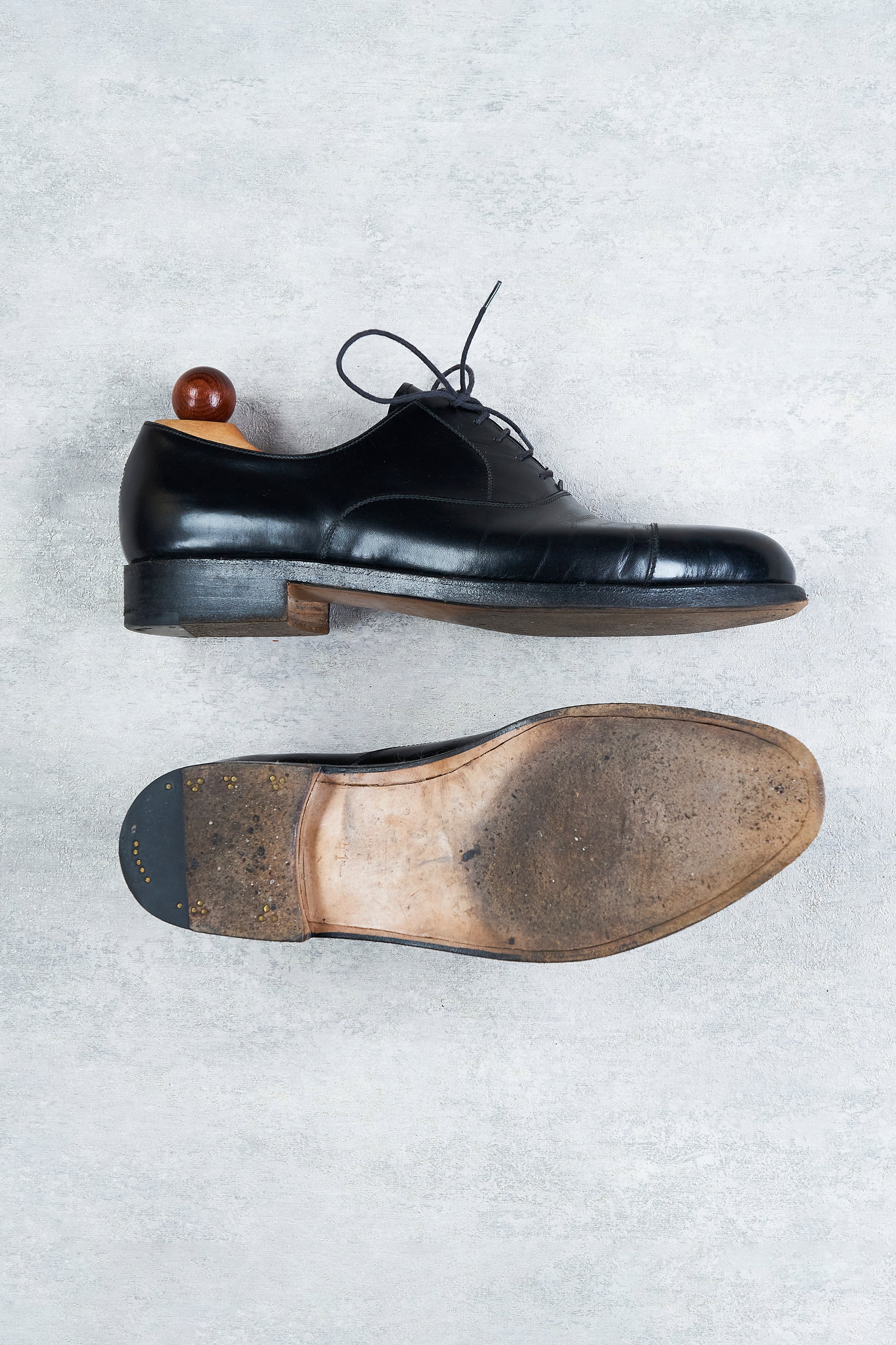Vass Black Calf Oxford Shoes