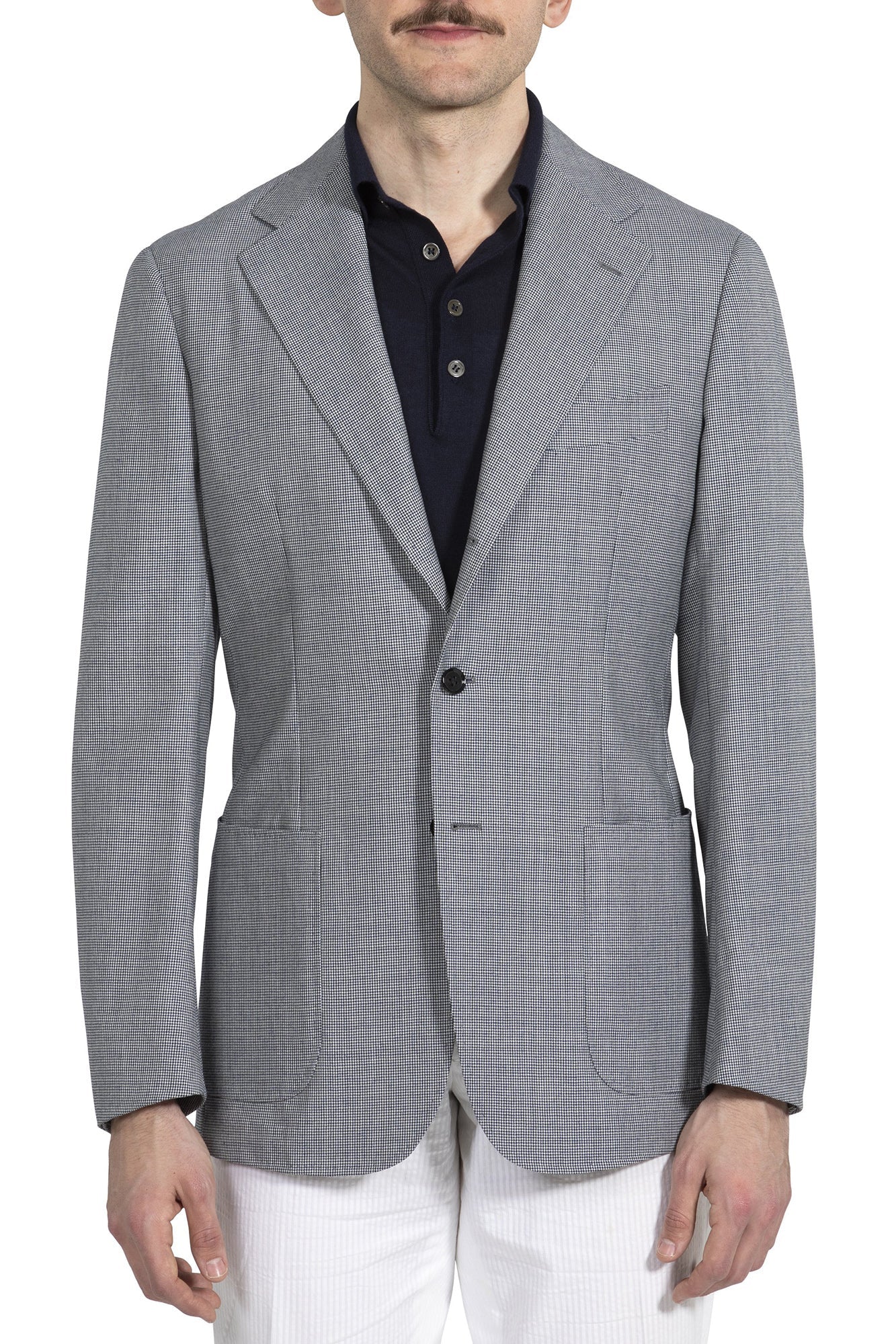 The Armoury by Ring Jacket Model 3 Navy/White Wool Puppytooth Sport Coat