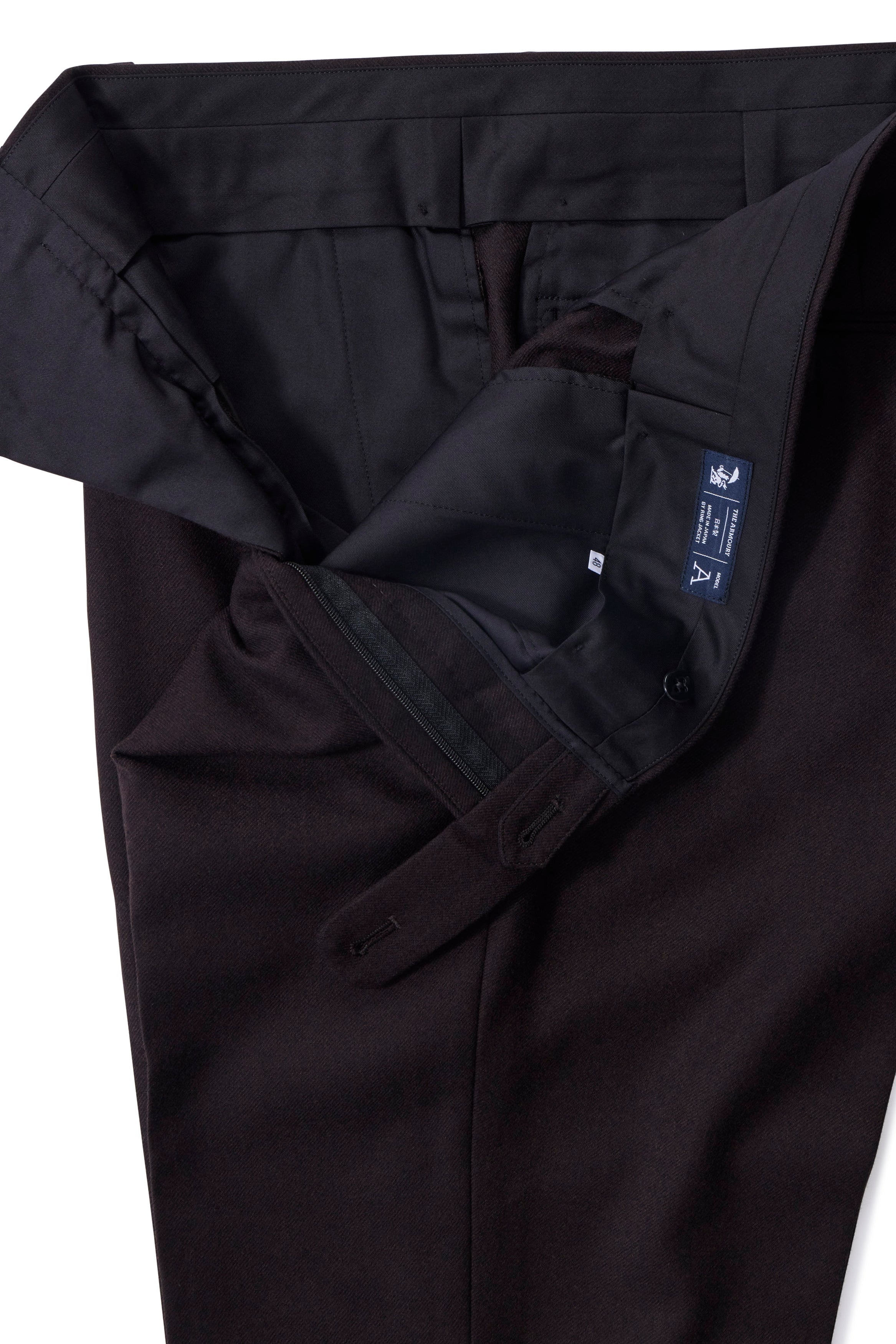 The Armoury Dark Brown RE073F01F Flannel Wool Model A Trousers