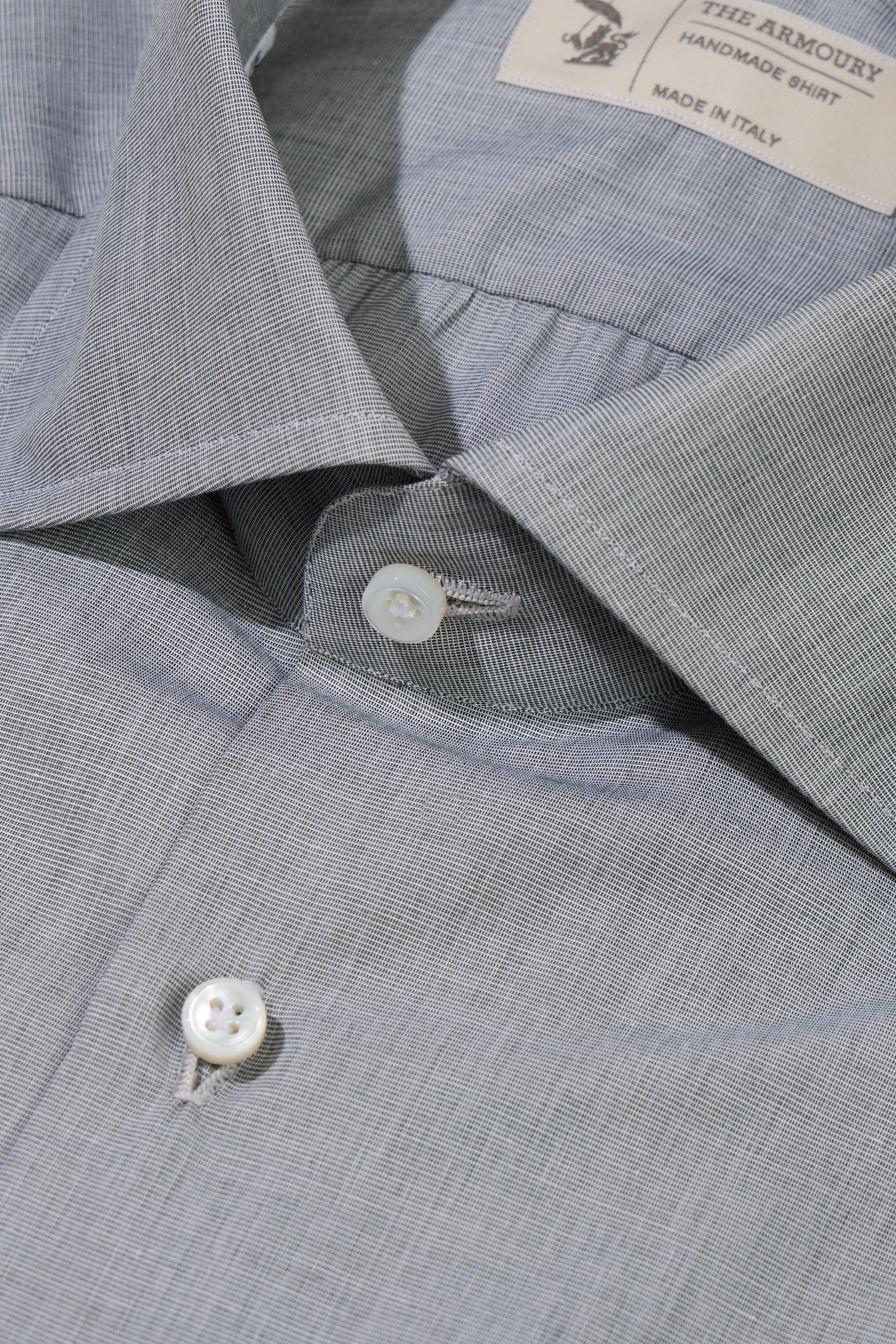 The Armoury Boa 12 Sliver Sage Poplin Spread Collar Shirt