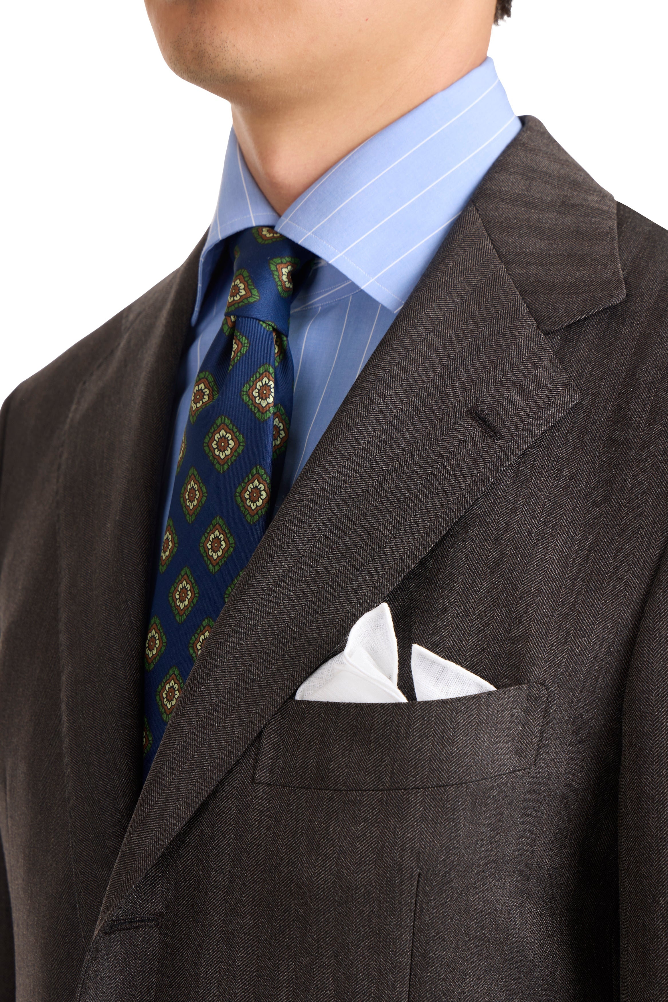 The Armoury Model 3A Brown Wool Herringbone Suit