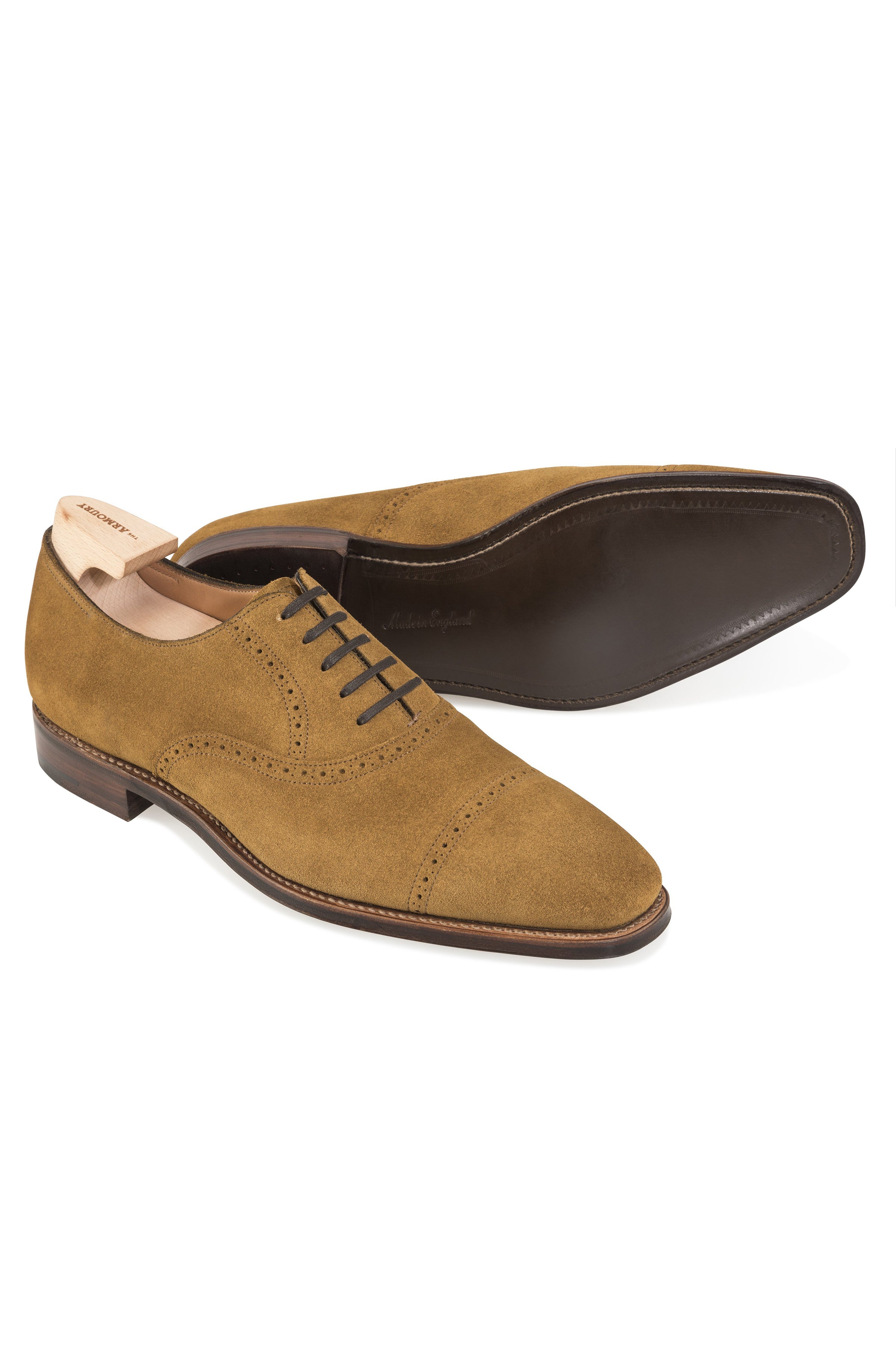 The Armoury Hajime Wyndham Maracca Suede Semi Brogue Shoes *factory seconds*