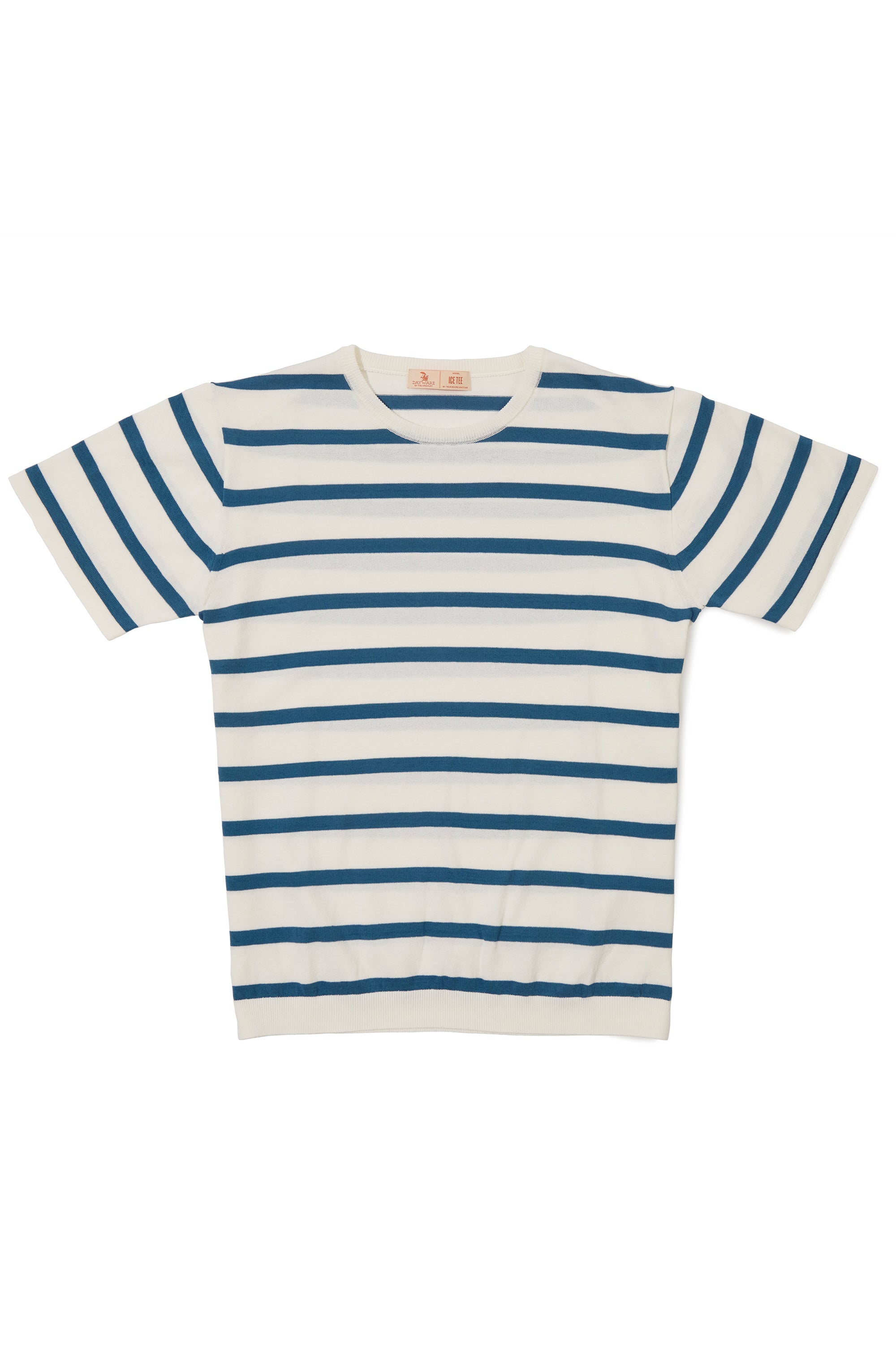 The Armoury Smoky Blue/ White Cotton Stripe Ice Tee *sample*