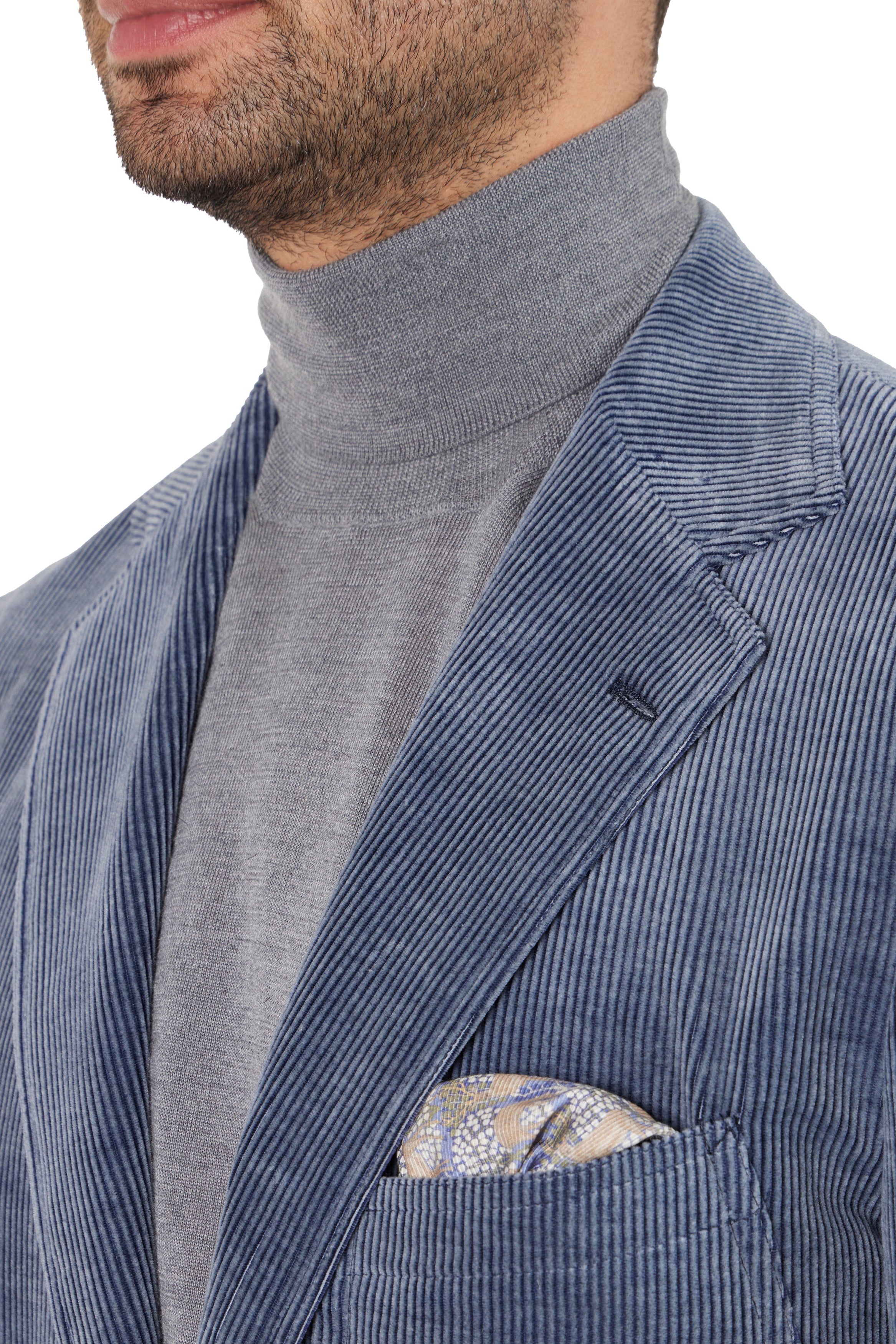 The Armoury Model 12 Blue RE053F26X Zegna Cashco Washed Cotton-Cashmere Sport Coat