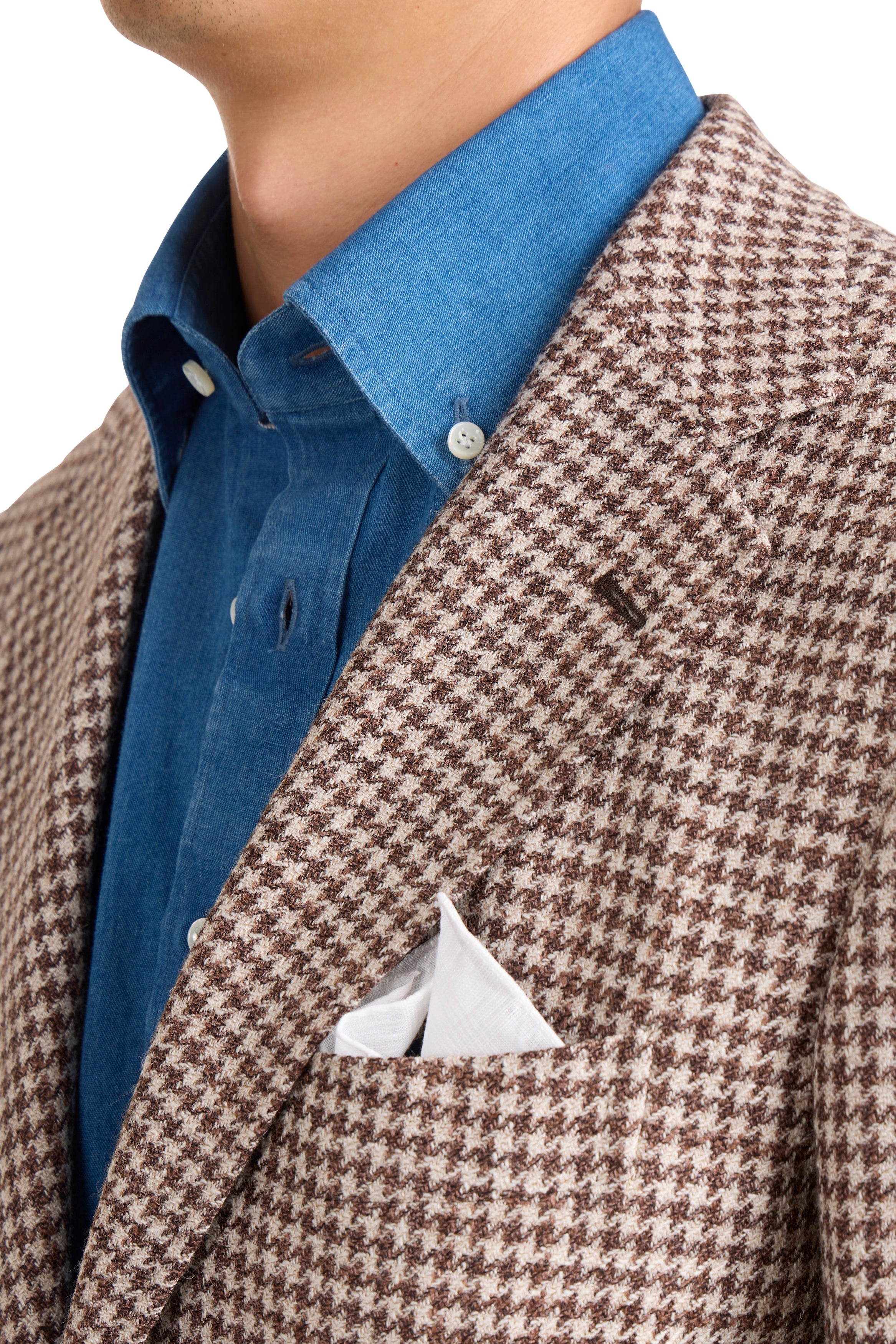 The Armoury Model 3 Brown Oxygen Houndstooth Wool/Silk Sport Coat