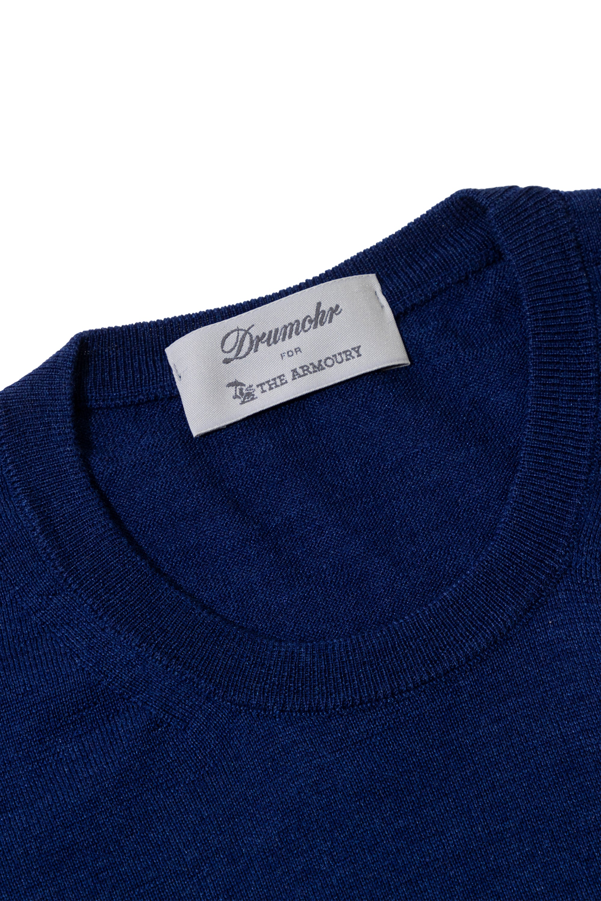 The Armoury By Drumohr Royal Blue Wool/Silk/Cashmere Crewneck Sweater