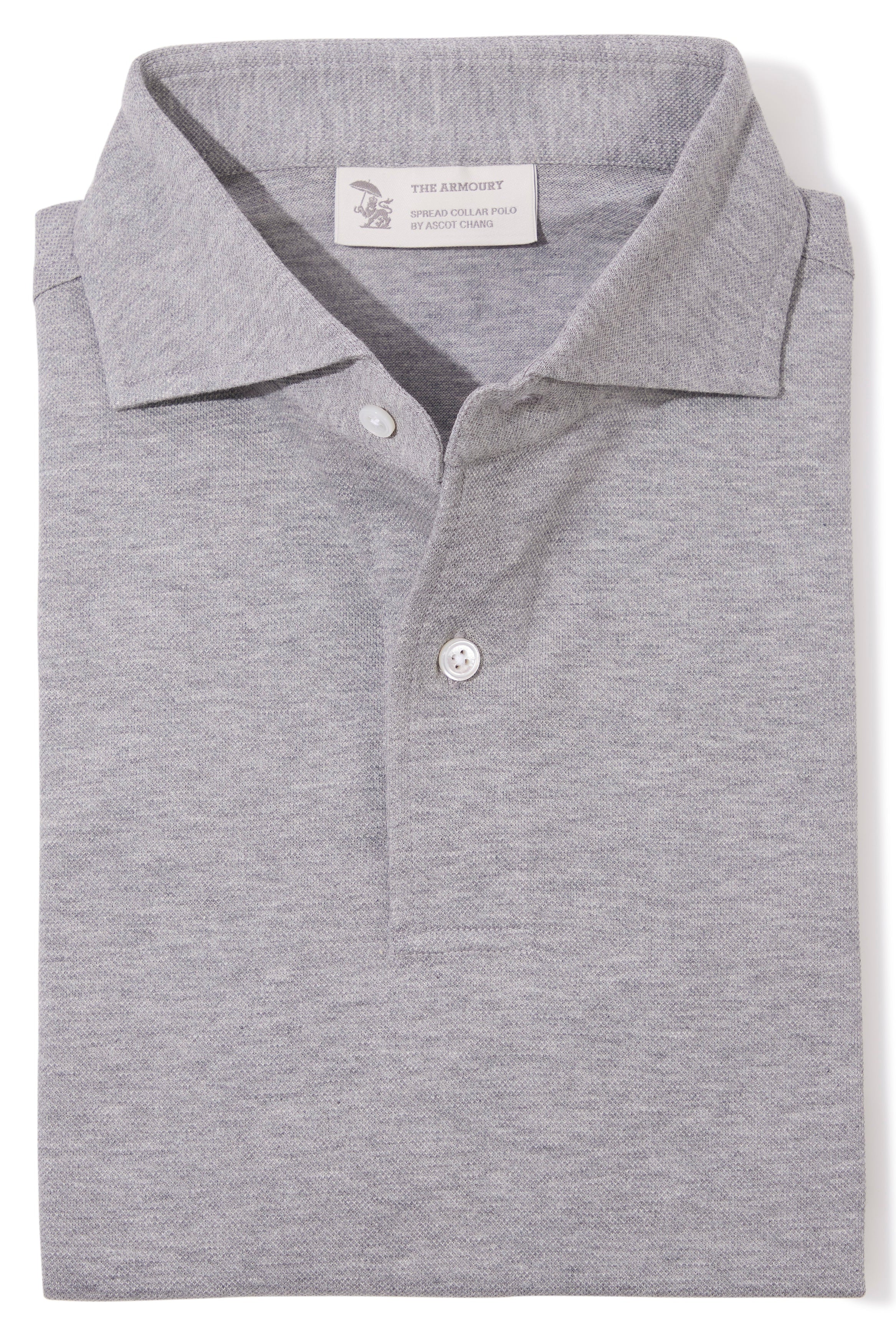 The Armoury Smoke Cotton Short Sleeve Spread Collar Polo