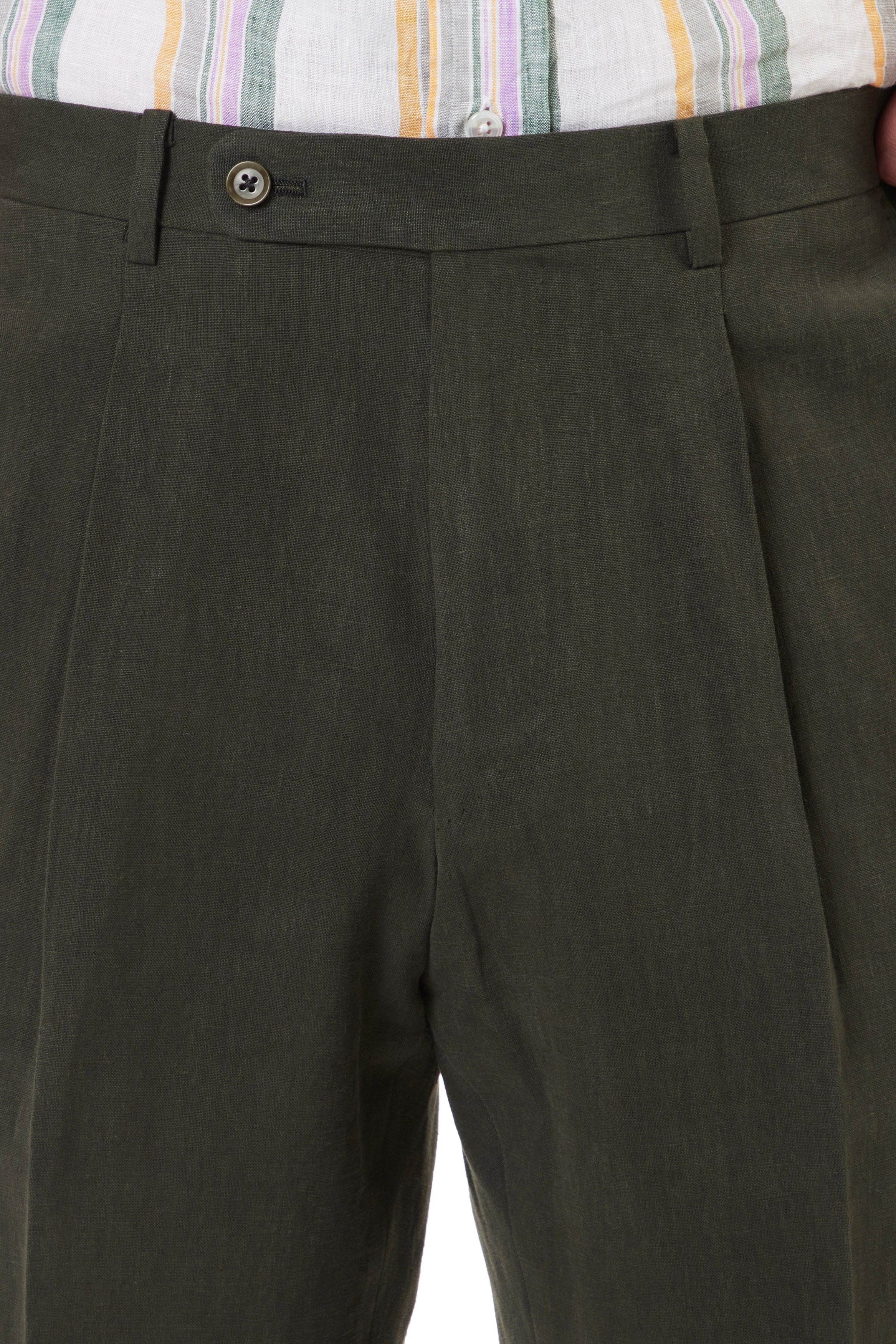 The Armoury Model 3A Dark Green Linen Suit